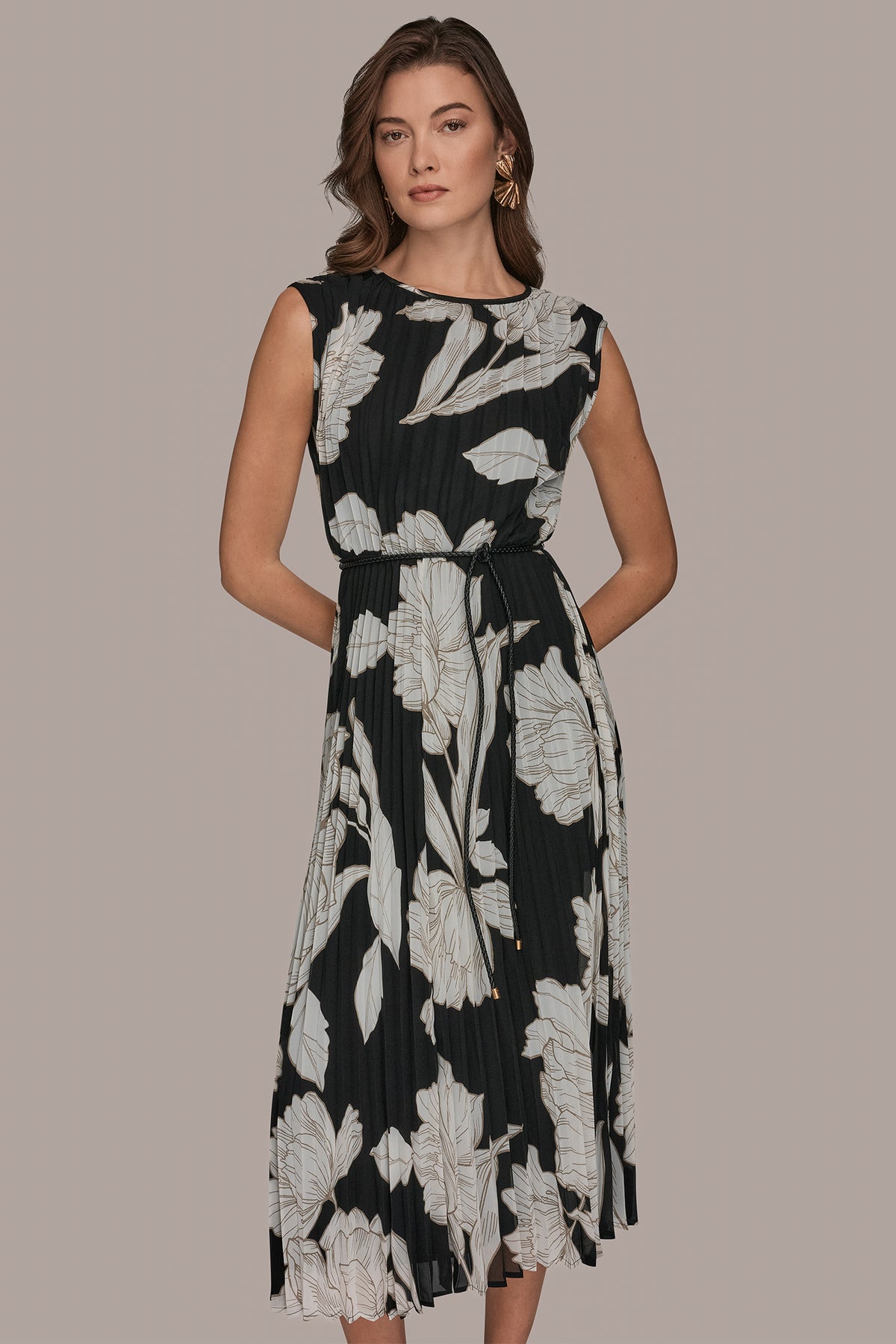 Chiffon Floral Midi A Line Dress | A-Line Dress