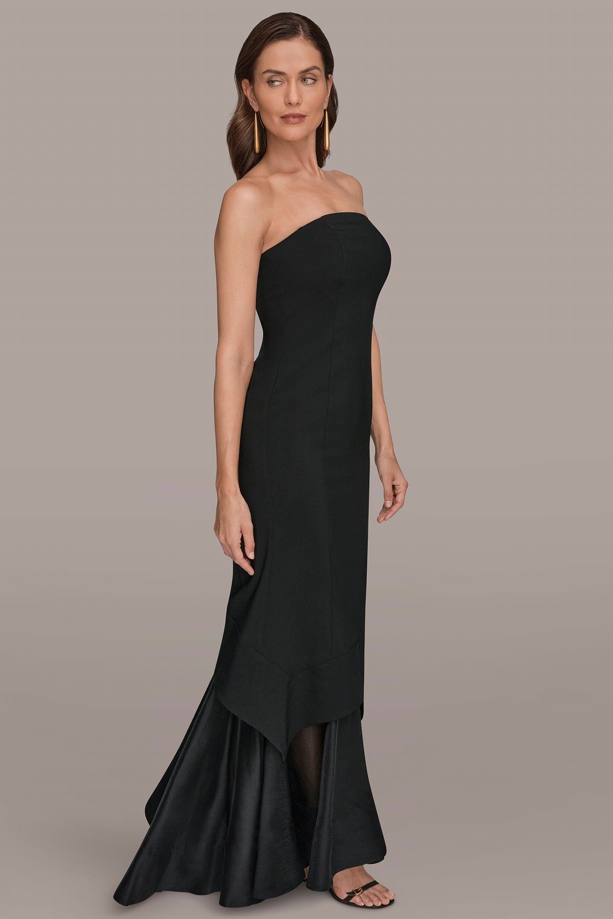 organza skirt dress Beaded Bodice Gown With Flowing Organza Skirt 48906