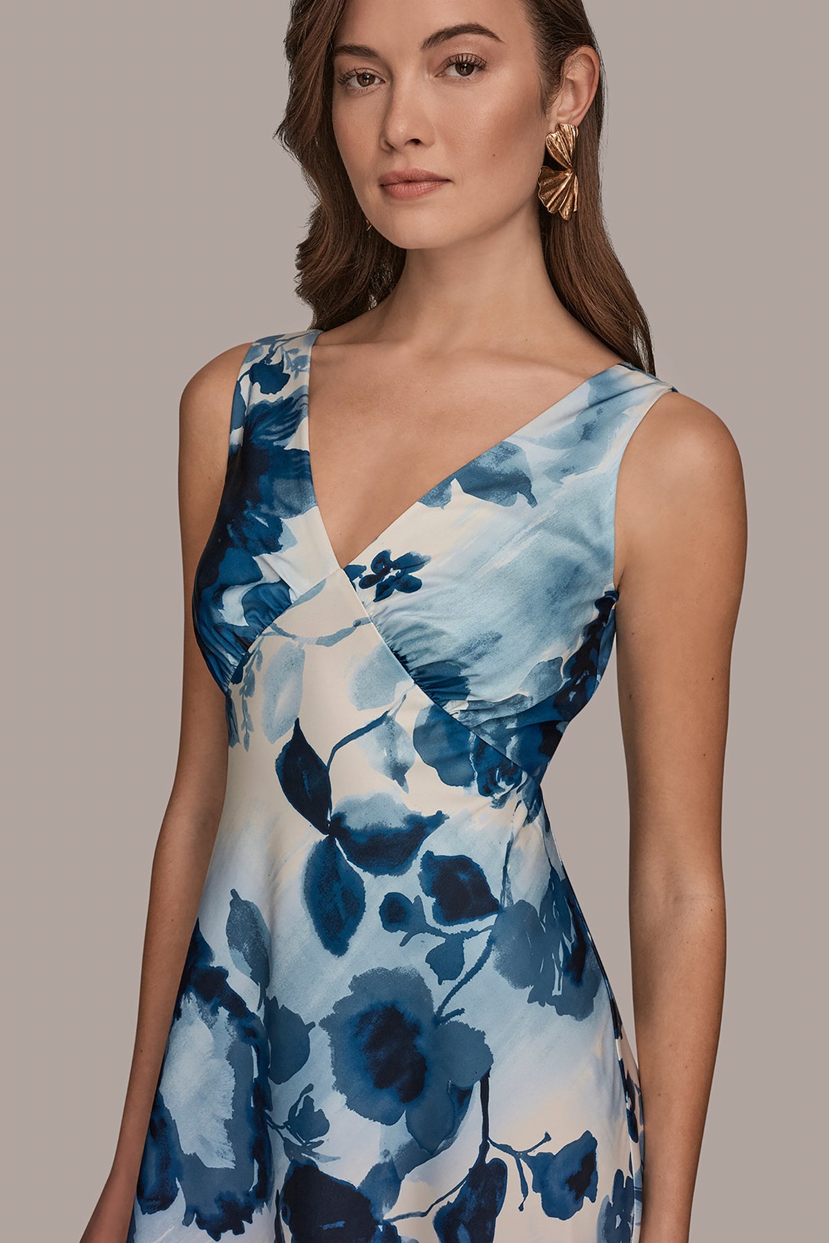 donna karan dress Satin Sleeveless Floral Midi A Line | Fit and Flare defining tie for a Posy Blossom One Shoulder alcohol Color:Bar Pink
