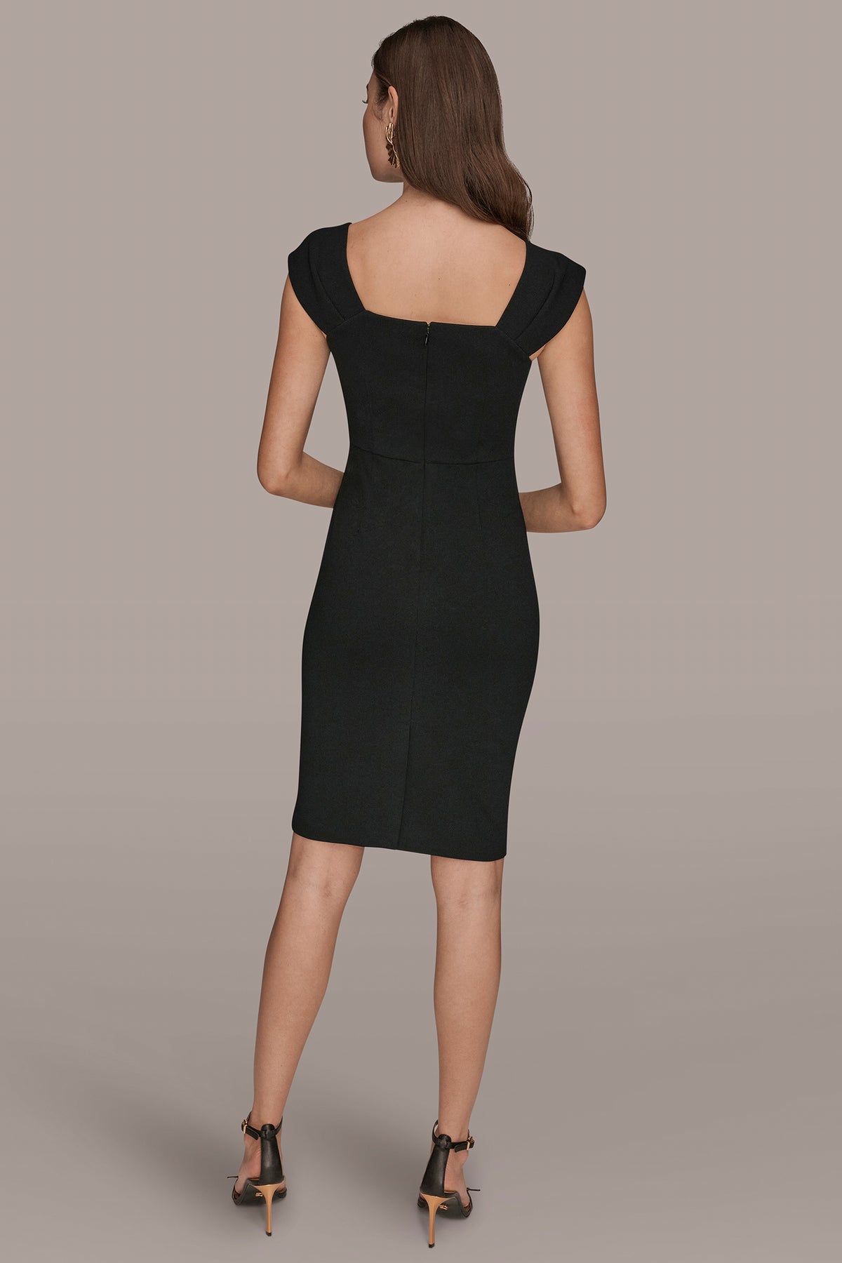 Short Sleeve Asymmetric Ruffle Sheath Dress | Sheath Dress