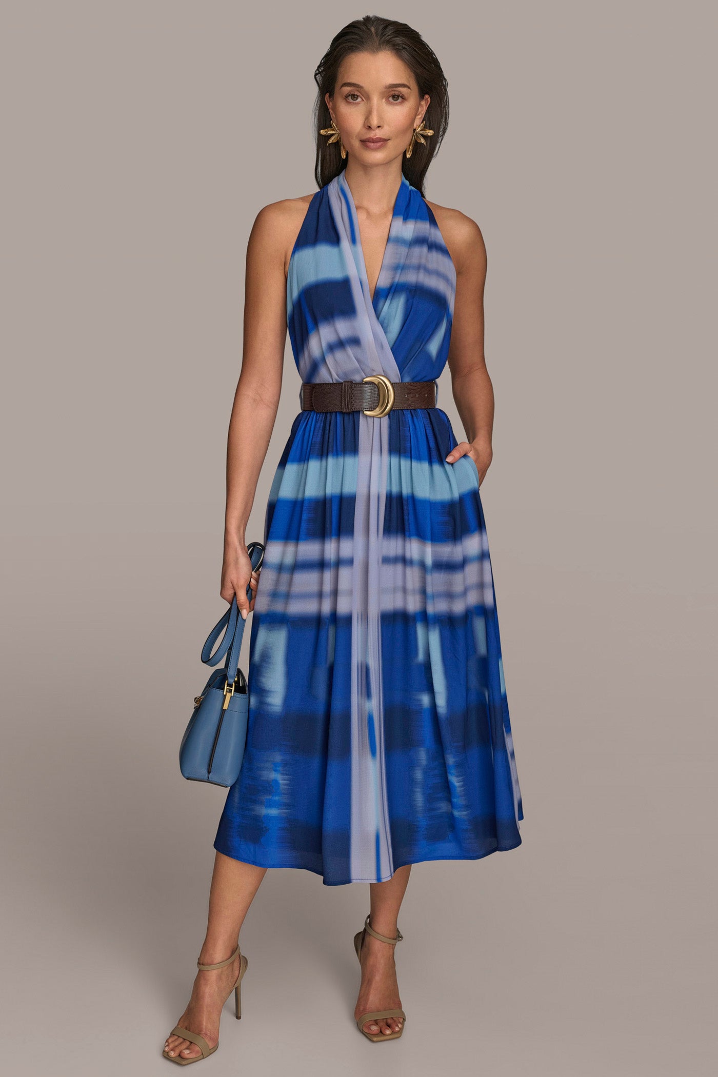HALTER NECK A LINE MIDI WITH BELT VIEW 6 | SALE HALTER NECK A LINE MIDI WITH BELT VIEW 6 | SALE