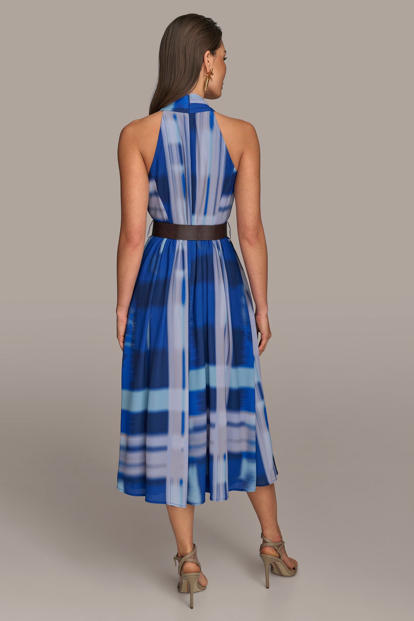HALTER NECK A LINE MIDI WITH BELT | View 2 | SALE HALTER NECK A LINE MIDI WITH BELT | View 2 | SALE