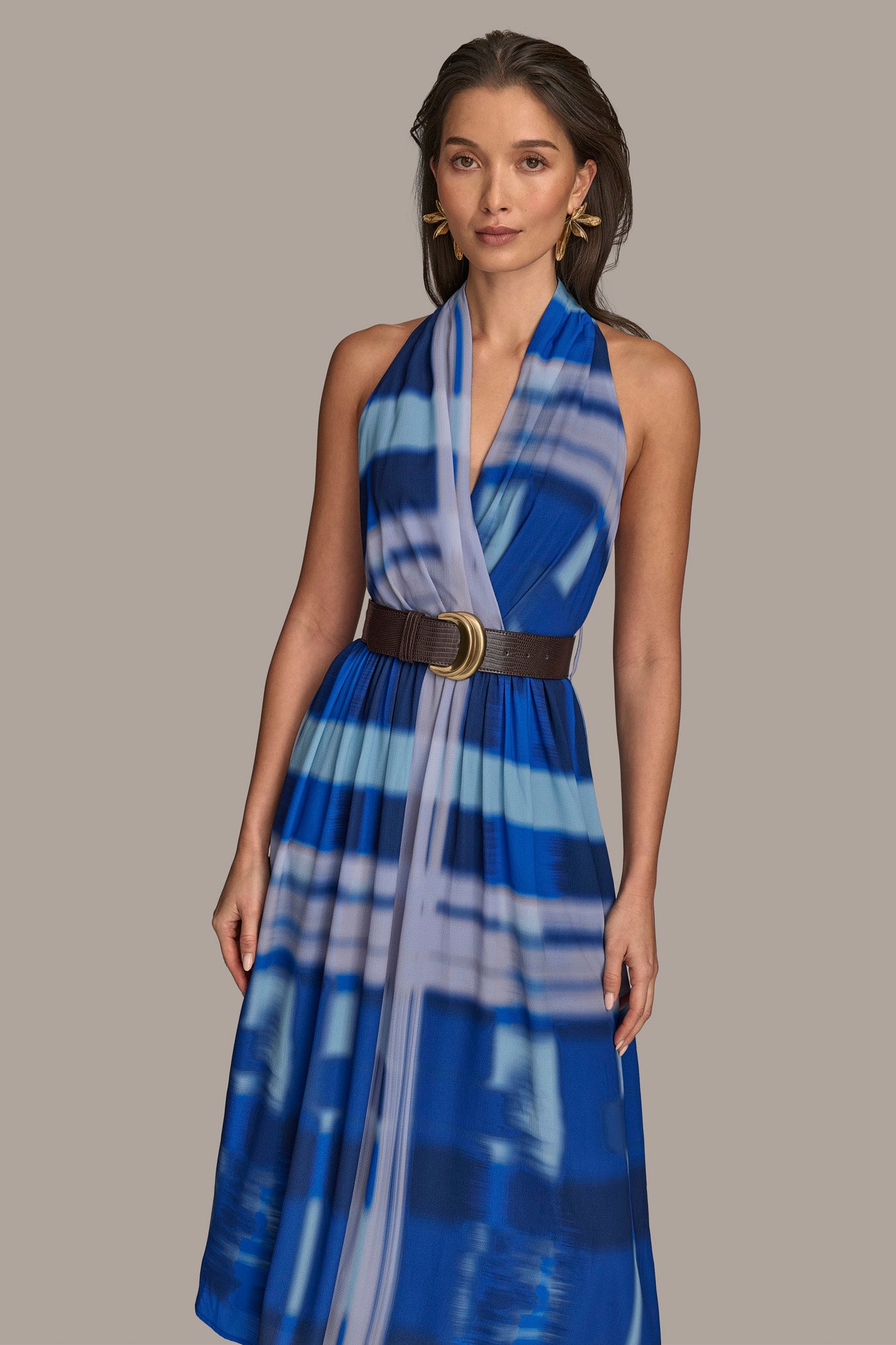 HALTER NECK A LINE MIDI WITH BELT VIEW 4 | SALE HALTER NECK A LINE MIDI WITH BELT VIEW 4 | SALE