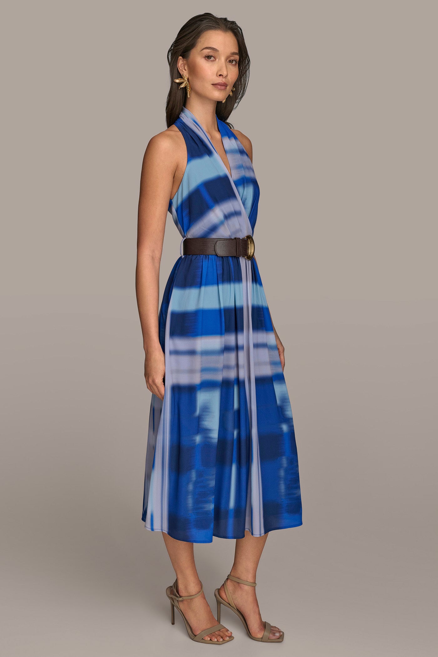 HALTER NECK A LINE MIDI WITH BELT VIEW 3 | SALE HALTER NECK A LINE MIDI WITH BELT VIEW 3 | SALE