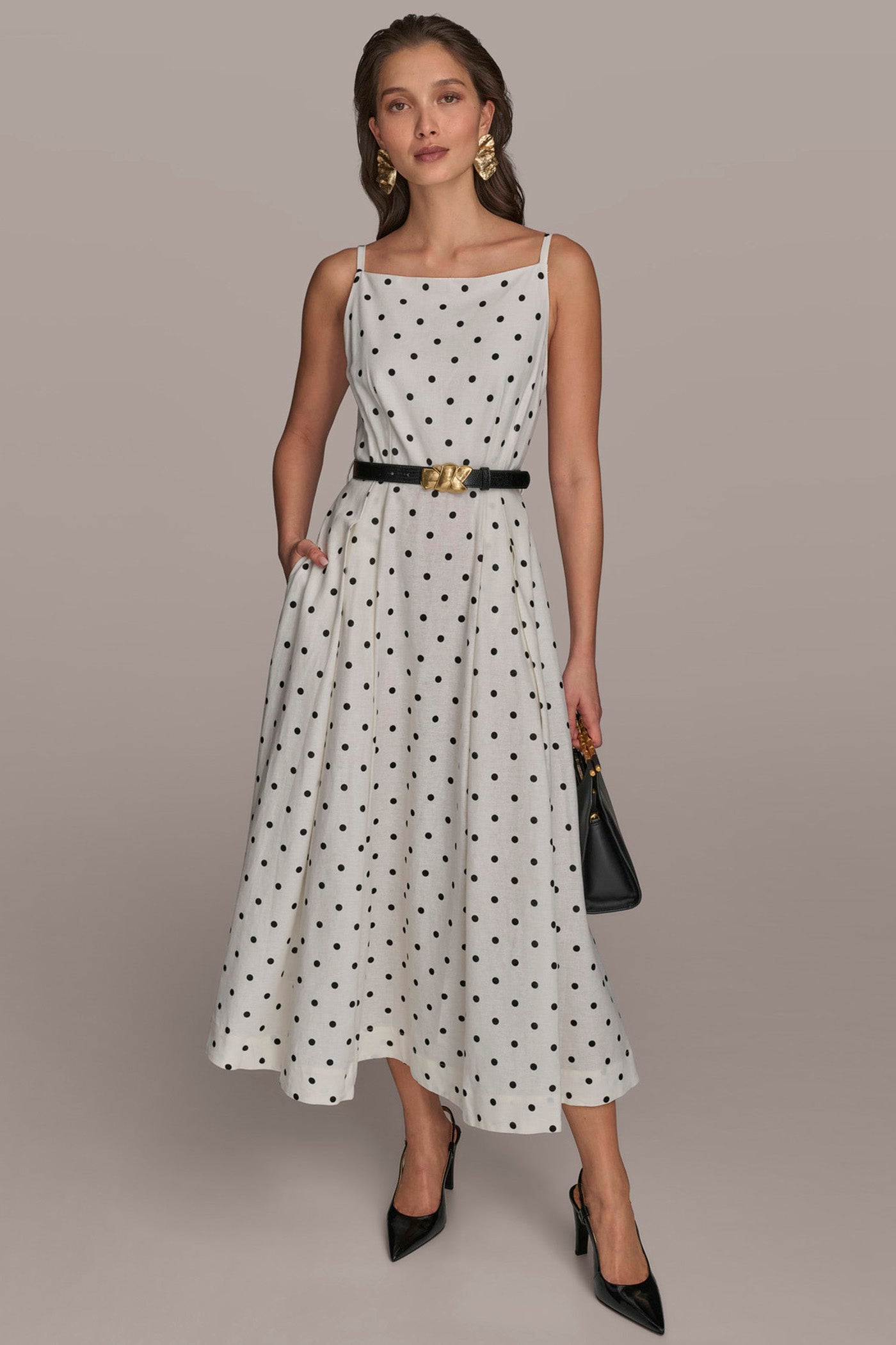 BOAT NECK POLKA DOT FIT AND FLARE MAXI | View 1 | SALE BOAT NECK POLKA DOT FIT AND FLARE MAXI | View 1 | SALE