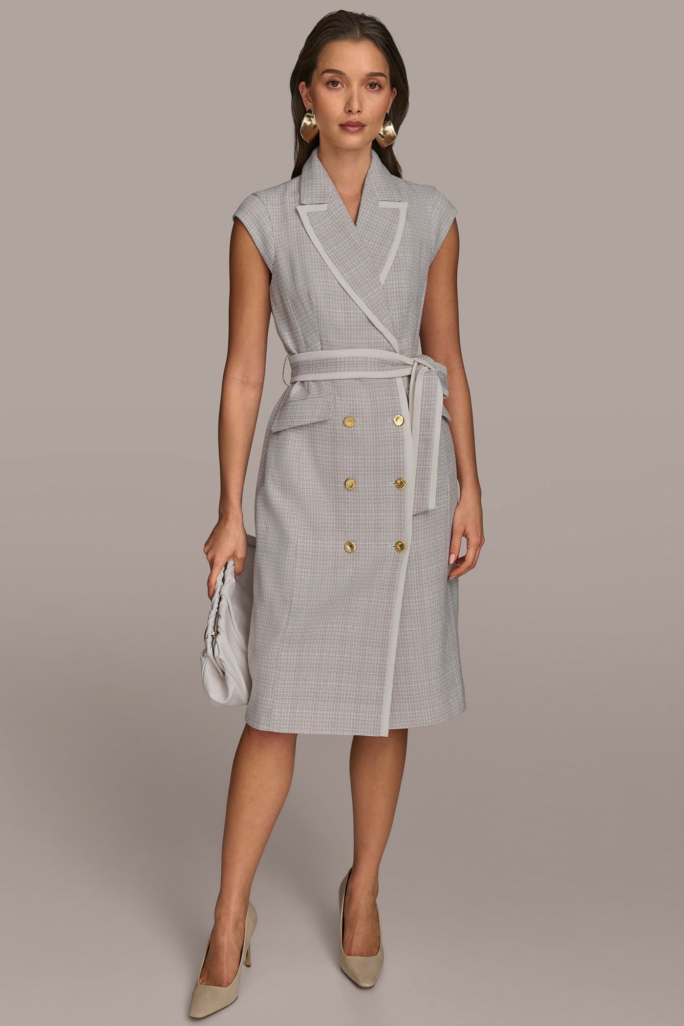 TWEED CAP SLEEVE COAT DRESS | View 1 | Office to Evening Dresses TWEED CAP SLEEVE COAT DRESS | View 1 | Office to Evening Dresses