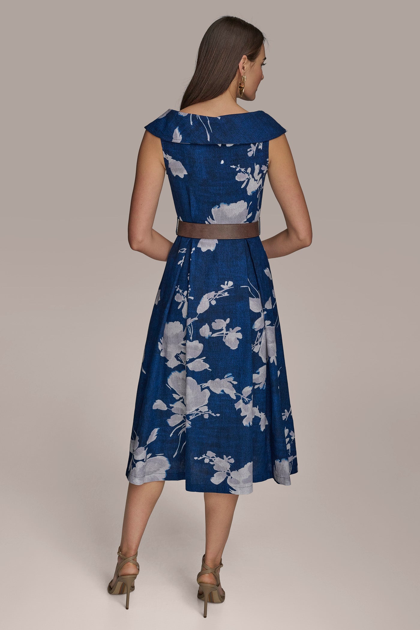 FLORAL A-LINE WITH BELT VIEW 4 FLORAL A-LINE WITH BELT VIEW 4