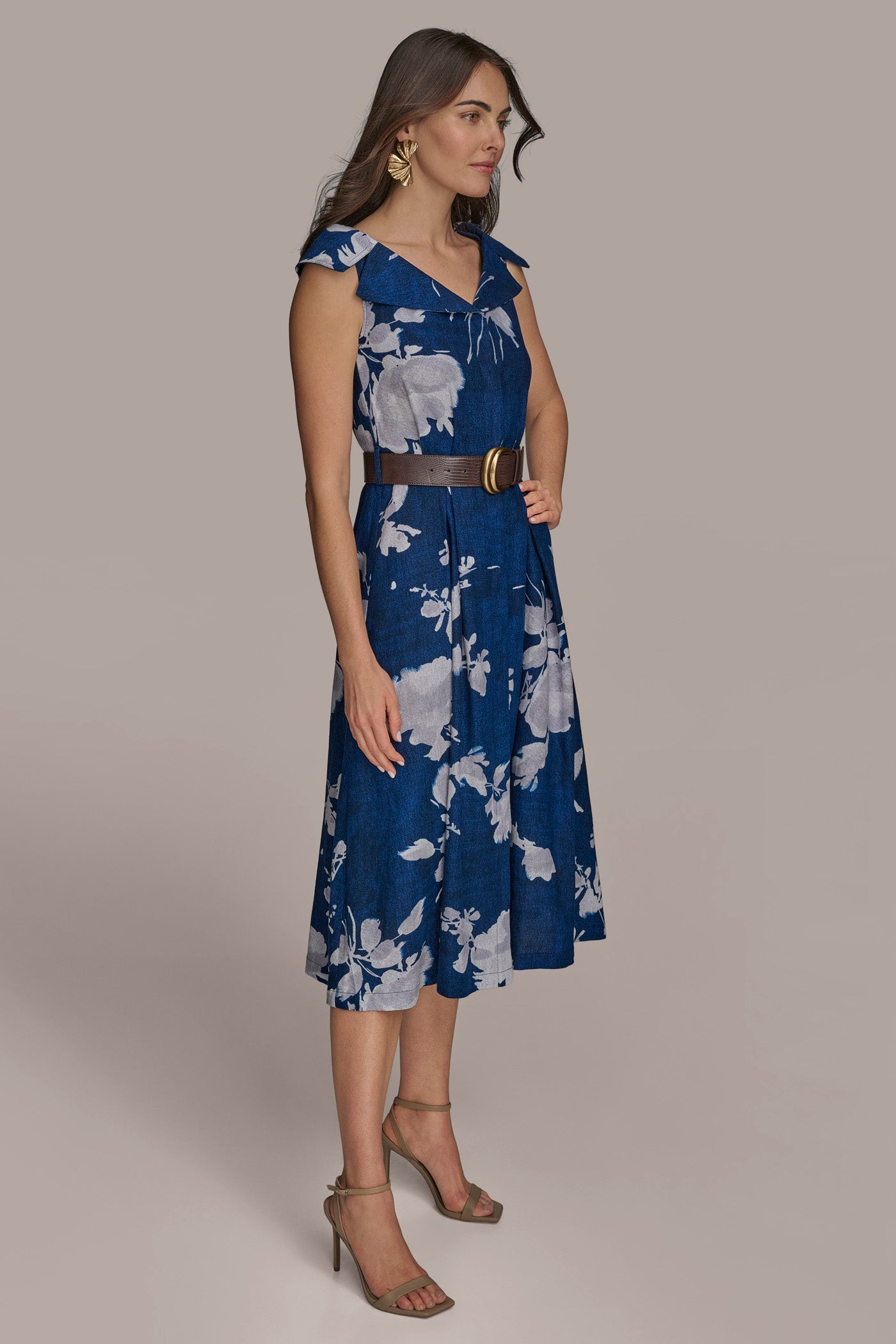 FLORAL A-LINE WITH BELT VIEW 3 FLORAL A-LINE WITH BELT VIEW 3
