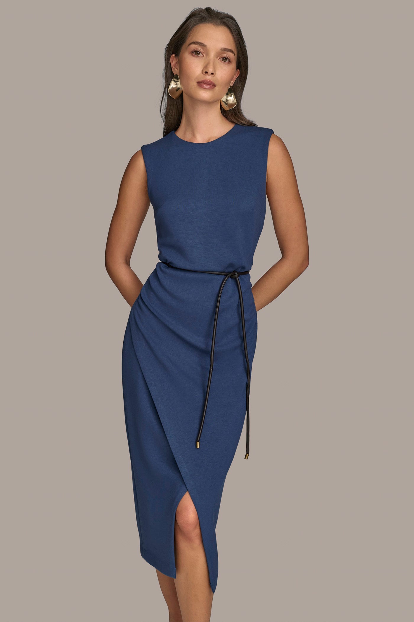 FAUX WRAP MIDI WITH LASSO BELT VIEW 6 | Sale Dresses and Jumpsuits FAUX WRAP MIDI WITH LASSO BELT VIEW 6 | Sale Dresses and Jumpsuits