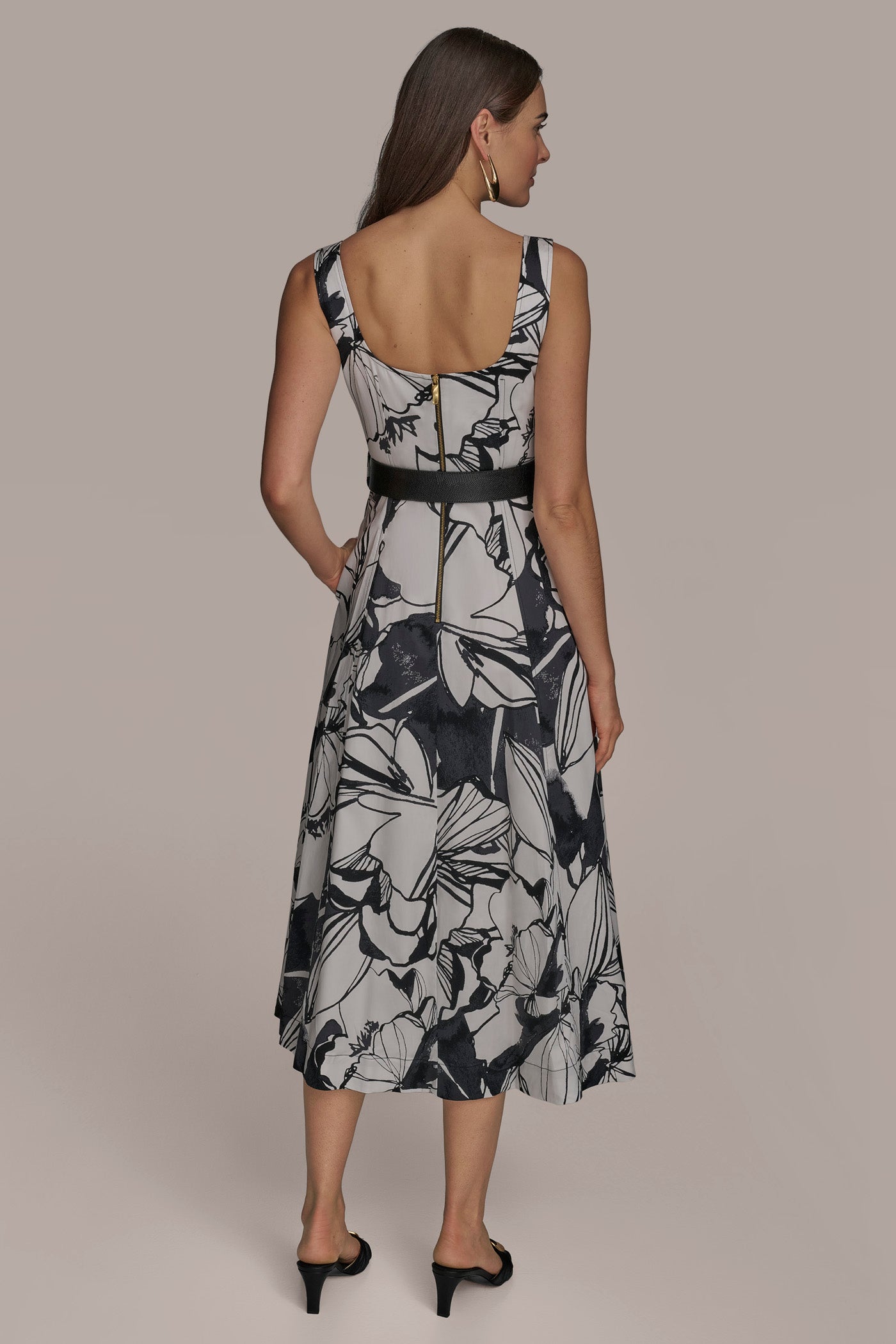 COTTON A LINE MIDI WITH BELT | View 2 | SALE COTTON A LINE MIDI WITH BELT | View 2 | SALE