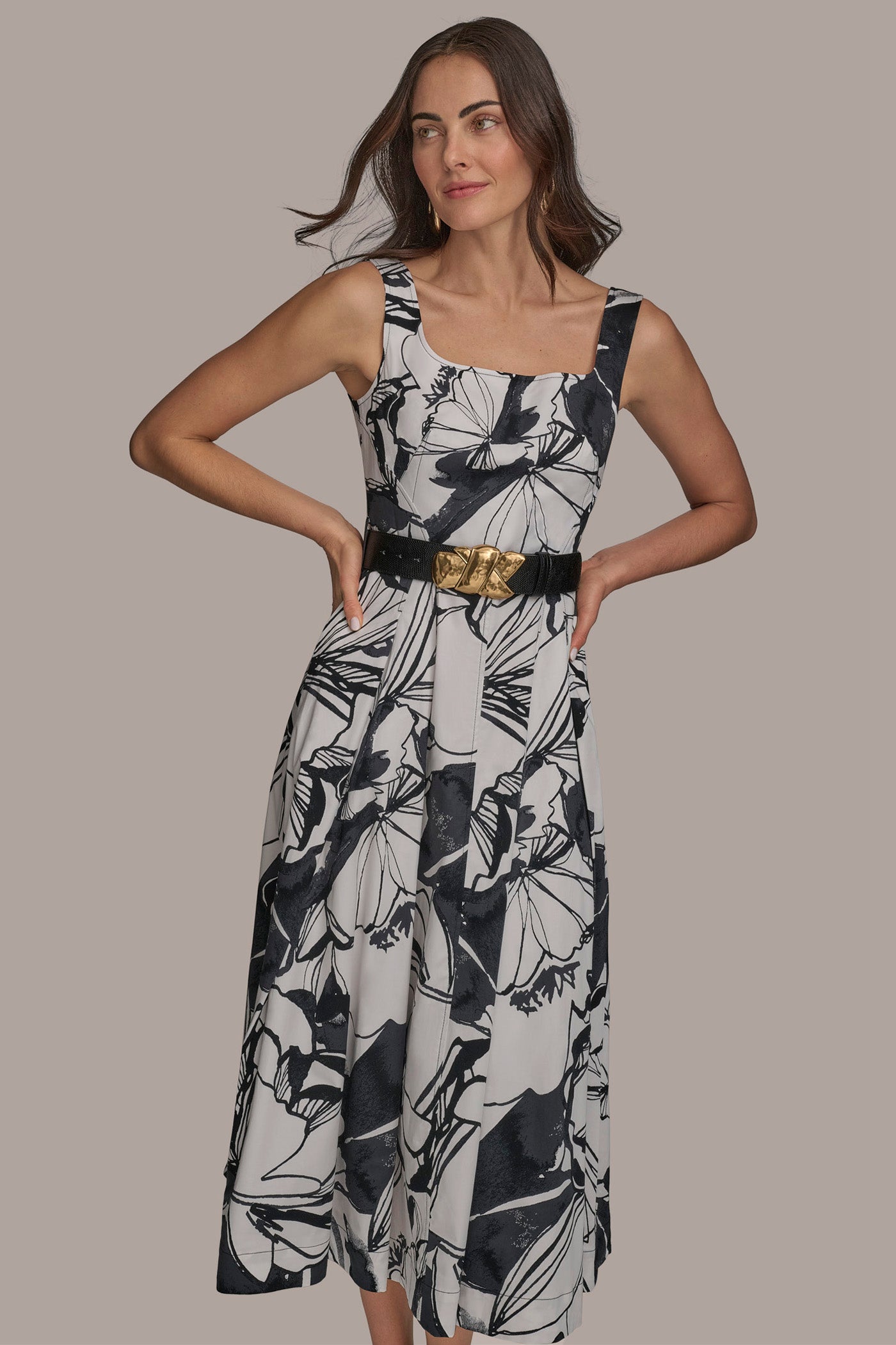 COTTON A LINE MIDI WITH BELT VIEW 4 | SALE COTTON A LINE MIDI WITH BELT VIEW 4 | SALE