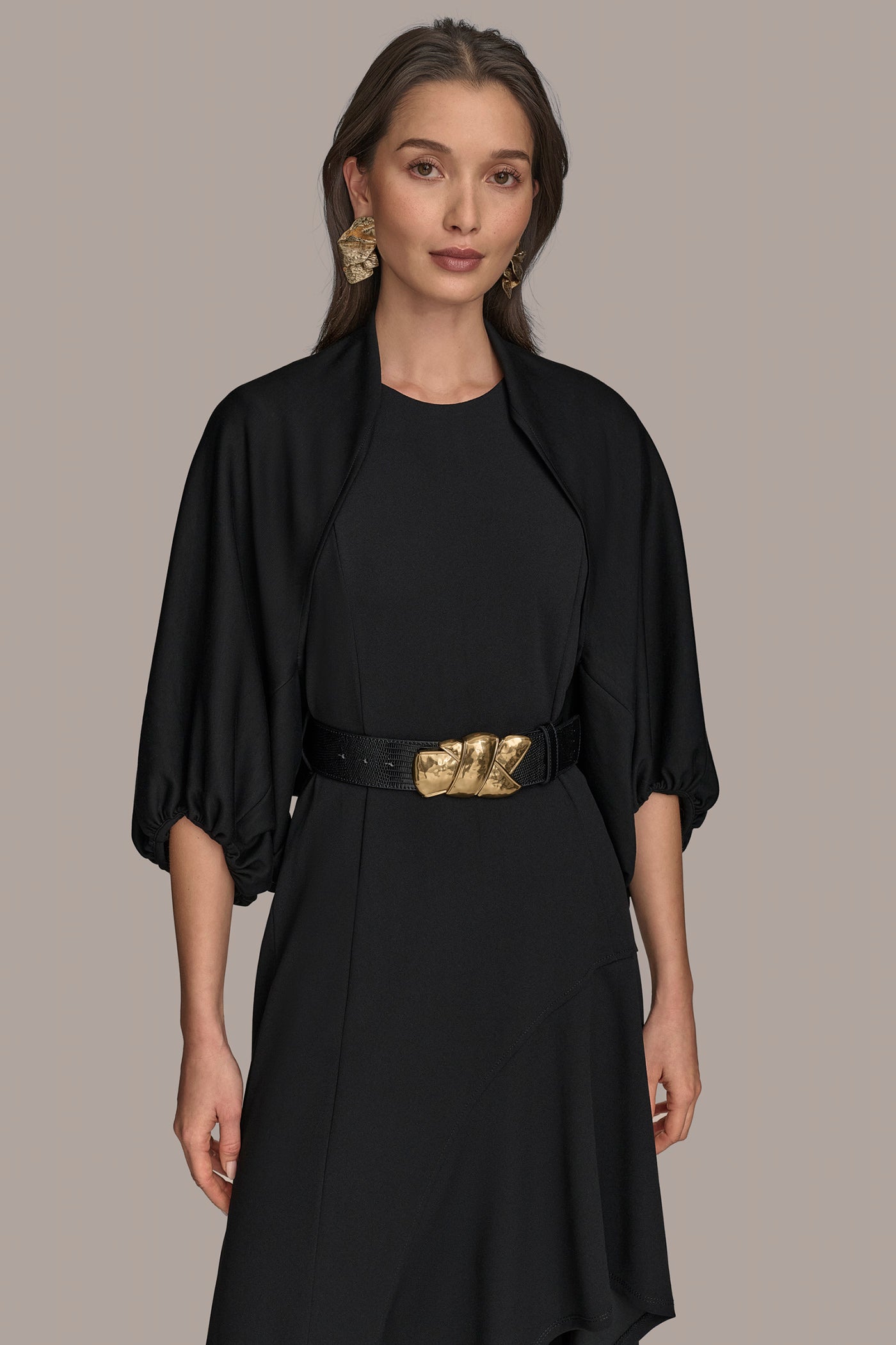 OPEN FRONT PUFF SLEEVE SHRUG VIEW 4 | All Products OPEN FRONT PUFF SLEEVE SHRUG VIEW 4 | All Products