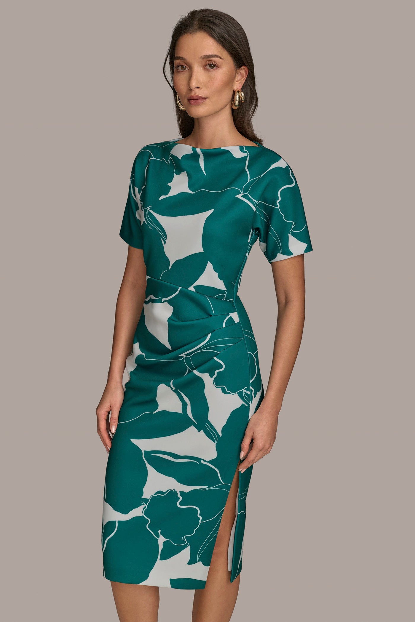 SHORT SLEEVE SCUBA MIDI SHEATH VIEW 3 | Clothing SHORT SLEEVE SCUBA MIDI SHEATH VIEW 3 | Clothing