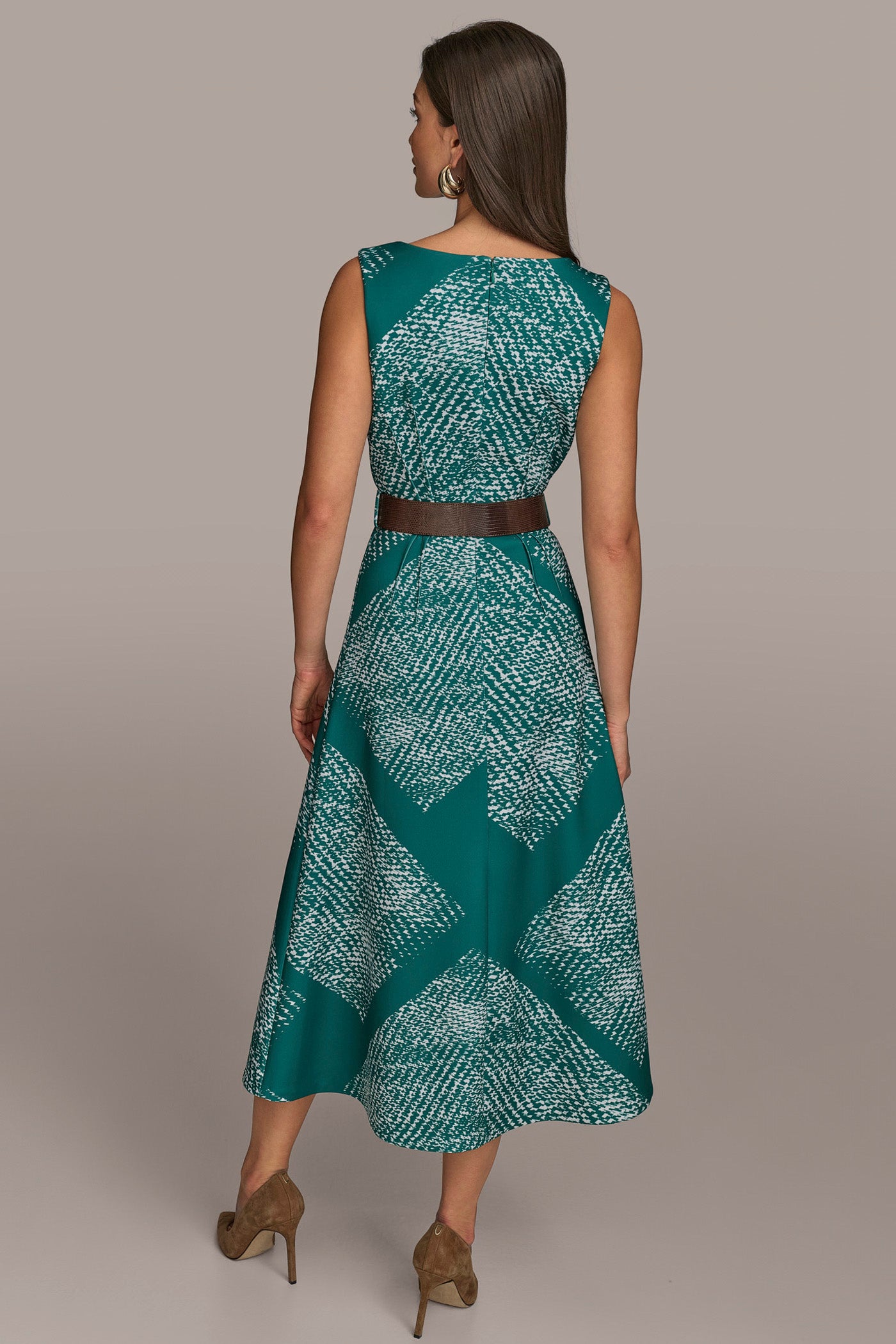 SLEEVELESS A LINE MIDI DRESS WITH BELT | View 2 | Dresses & Jumpsuits SLEEVELESS A LINE MIDI DRESS WITH BELT | View 2 | Dresses & Jumpsuits