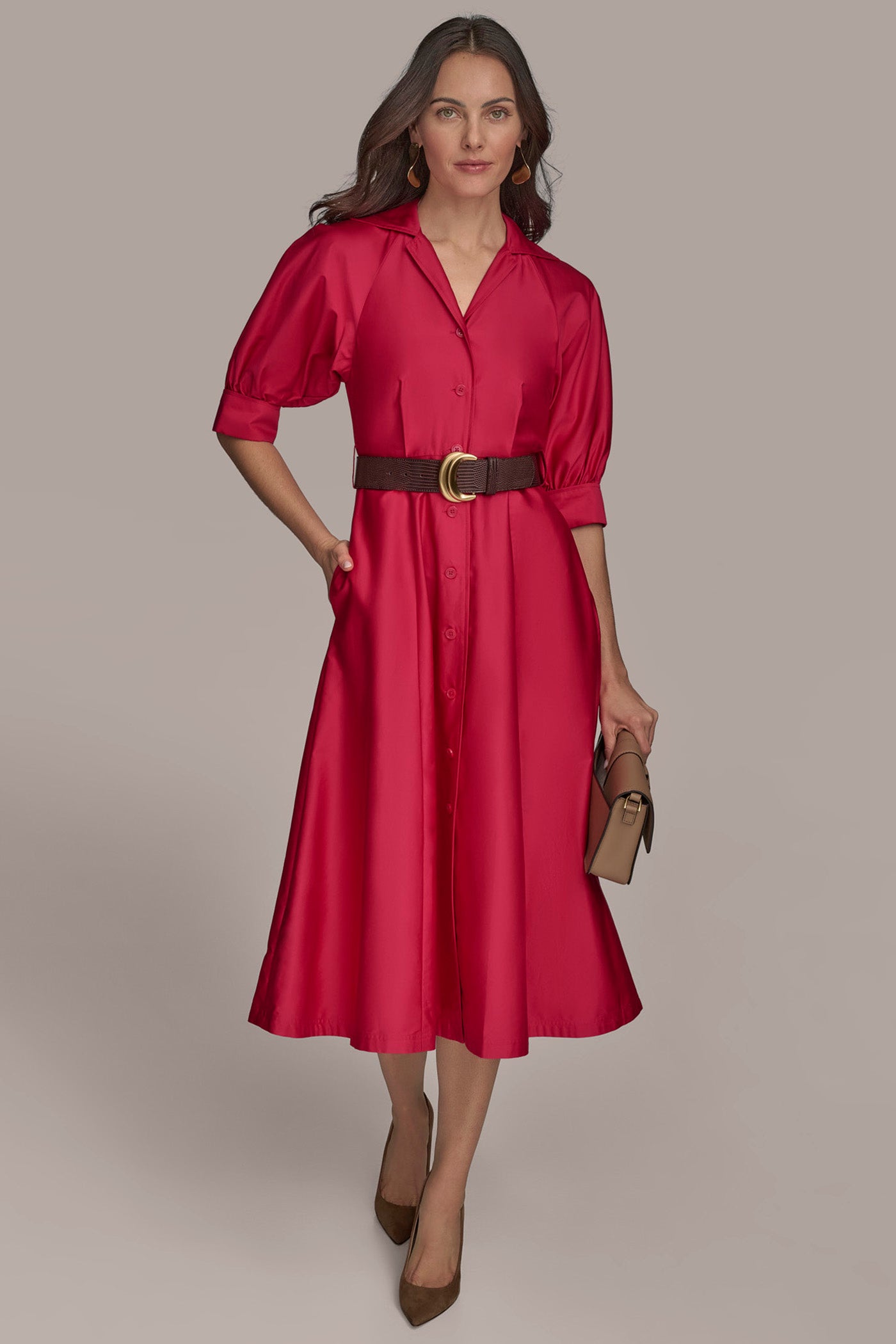 BELTED COTTON MIDI SHIRT DRESS | View 1 | SALE BELTED COTTON MIDI SHIRT DRESS | View 1 | SALE