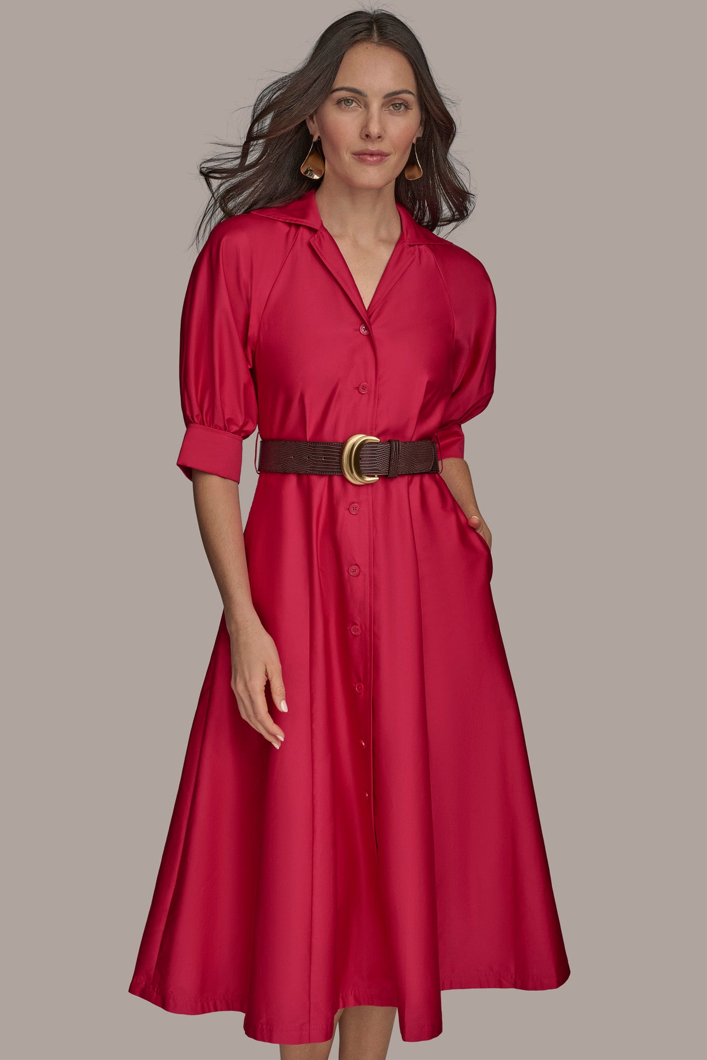 BELTED COTTON MIDI SHIRT DRESS VIEW 4 | SALE BELTED COTTON MIDI SHIRT DRESS VIEW 4 | SALE