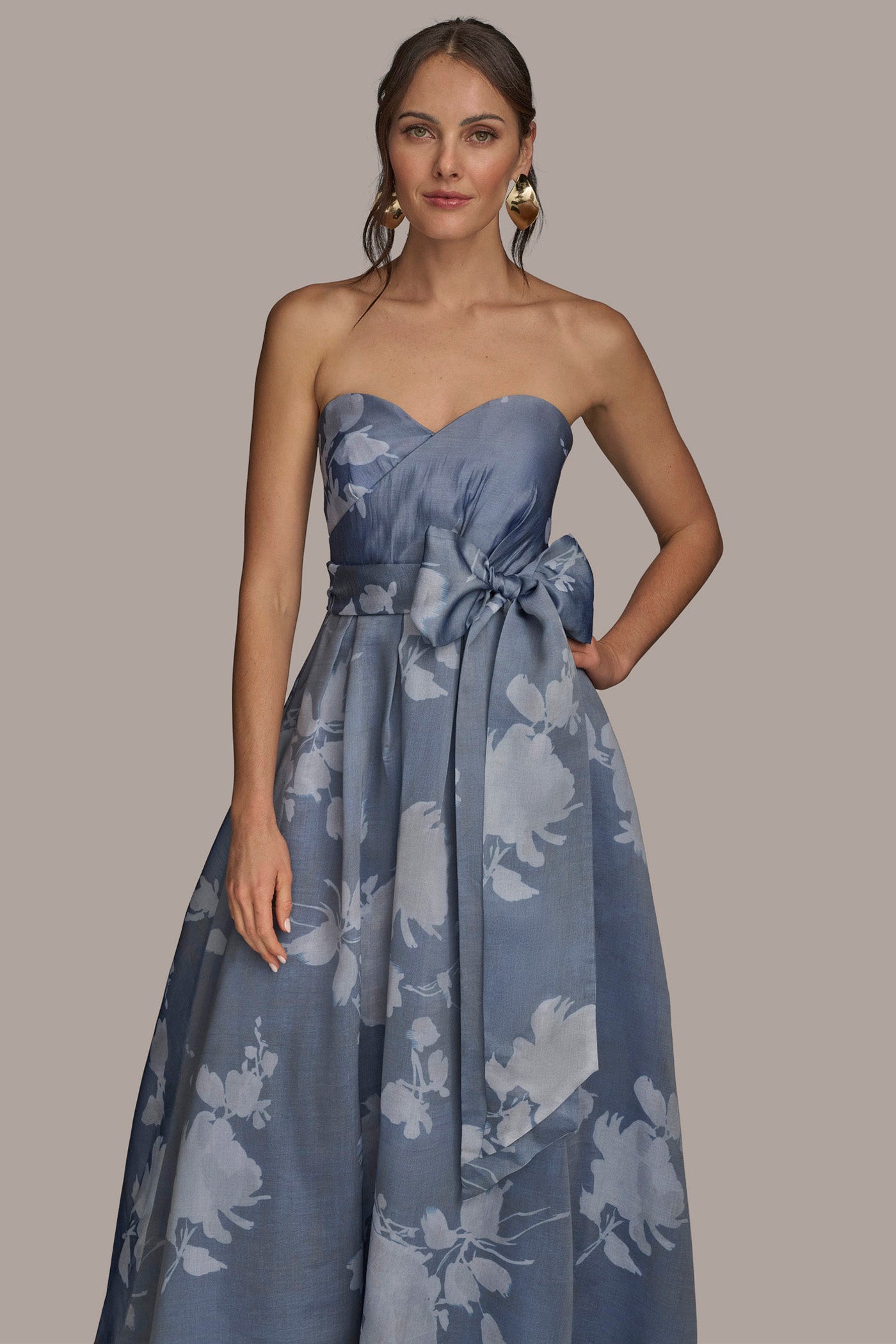 STRAPLESS FLORAL BALL GOWN VIEW 4 STRAPLESS FLORAL BALL GOWN VIEW 4