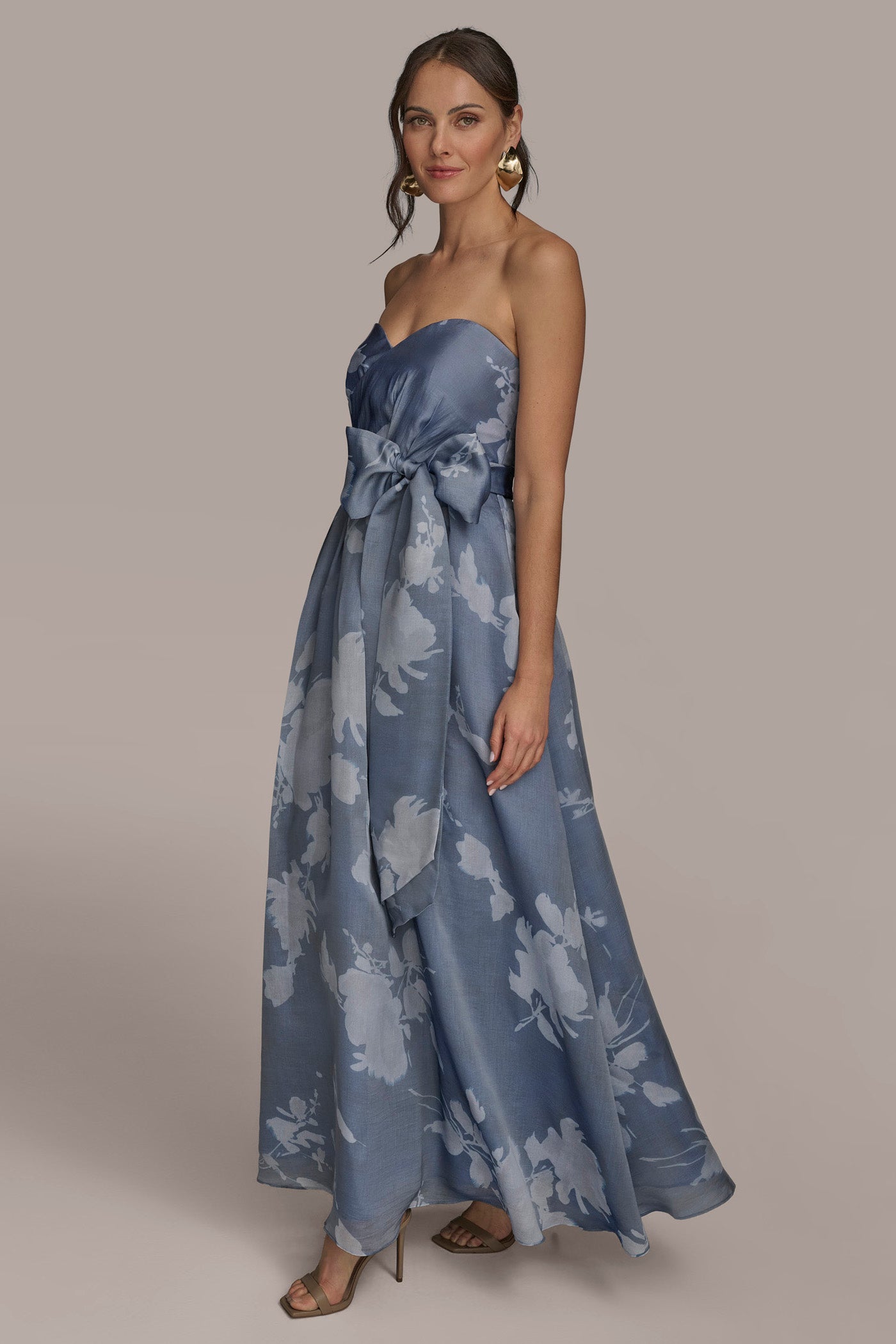 STRAPLESS FLORAL BALL GOWN VIEW 3 STRAPLESS FLORAL BALL GOWN VIEW 3