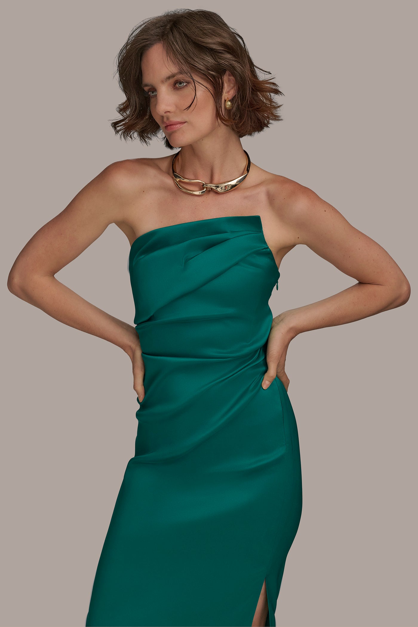 ASYMMETRIC STRAPLESS GATHERED GOWN VIEW 5 | Dresses & Jumpsuits ASYMMETRIC STRAPLESS GATHERED GOWN VIEW 5 | Dresses & Jumpsuits