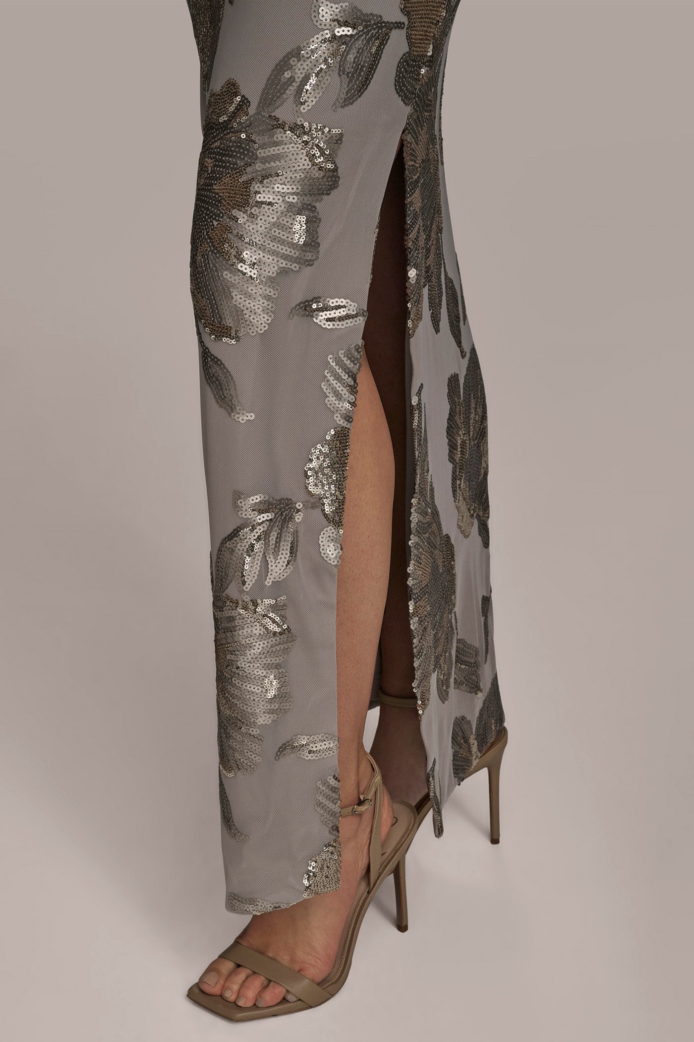 FLORAL SEQUIN-EMBELLISHED COWL-BACK GOWN VIEW 9 | Event Dressing FLORAL SEQUIN-EMBELLISHED COWL-BACK GOWN VIEW 9 | Event Dressing