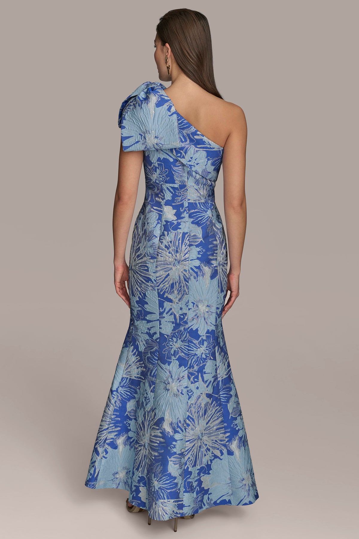 Floral Brocade One Shoulder Bow Gown | Gown