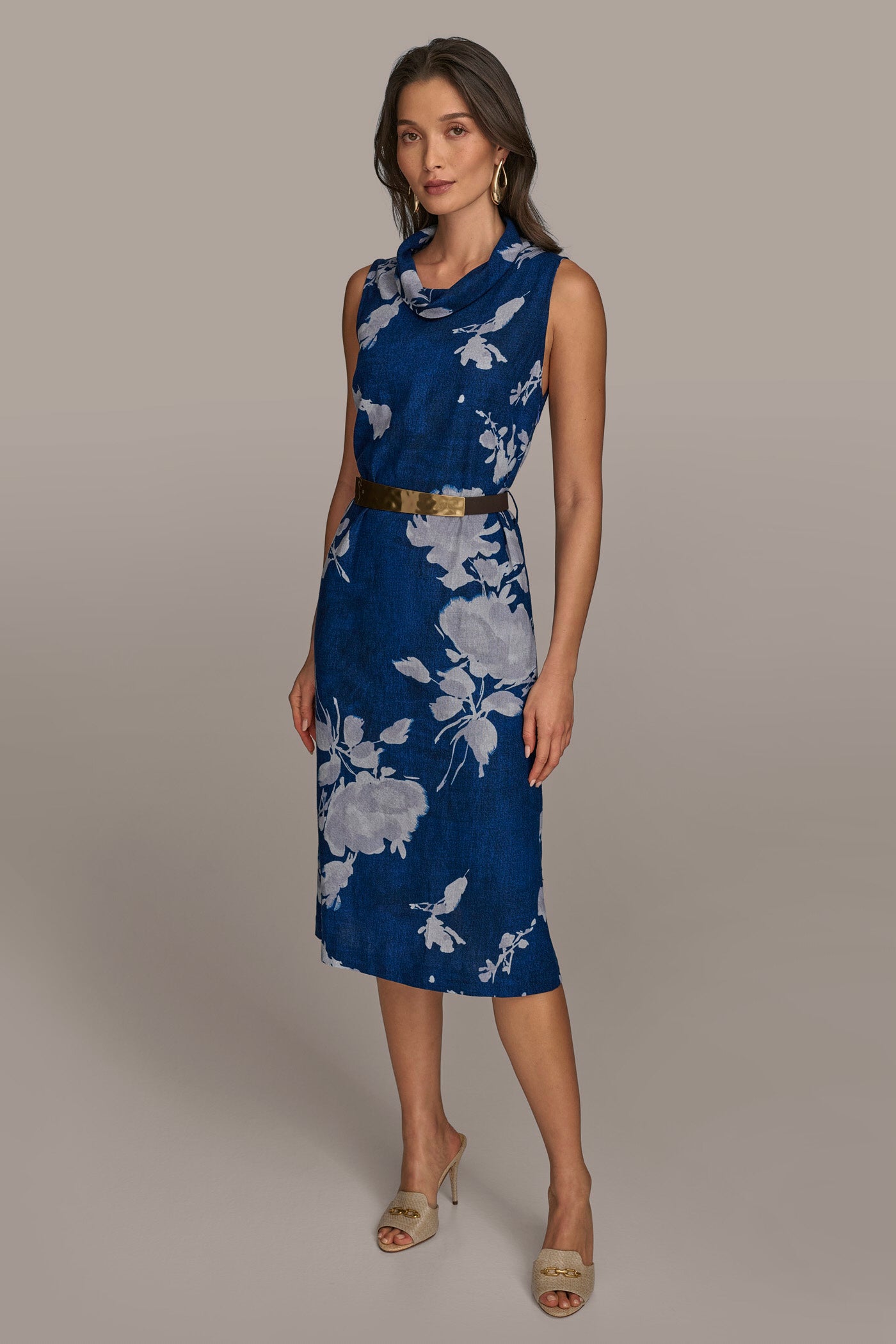 FLORAL MOCK NECK SHIFT DRESS VIEW 4 FLORAL MOCK NECK SHIFT DRESS VIEW 4