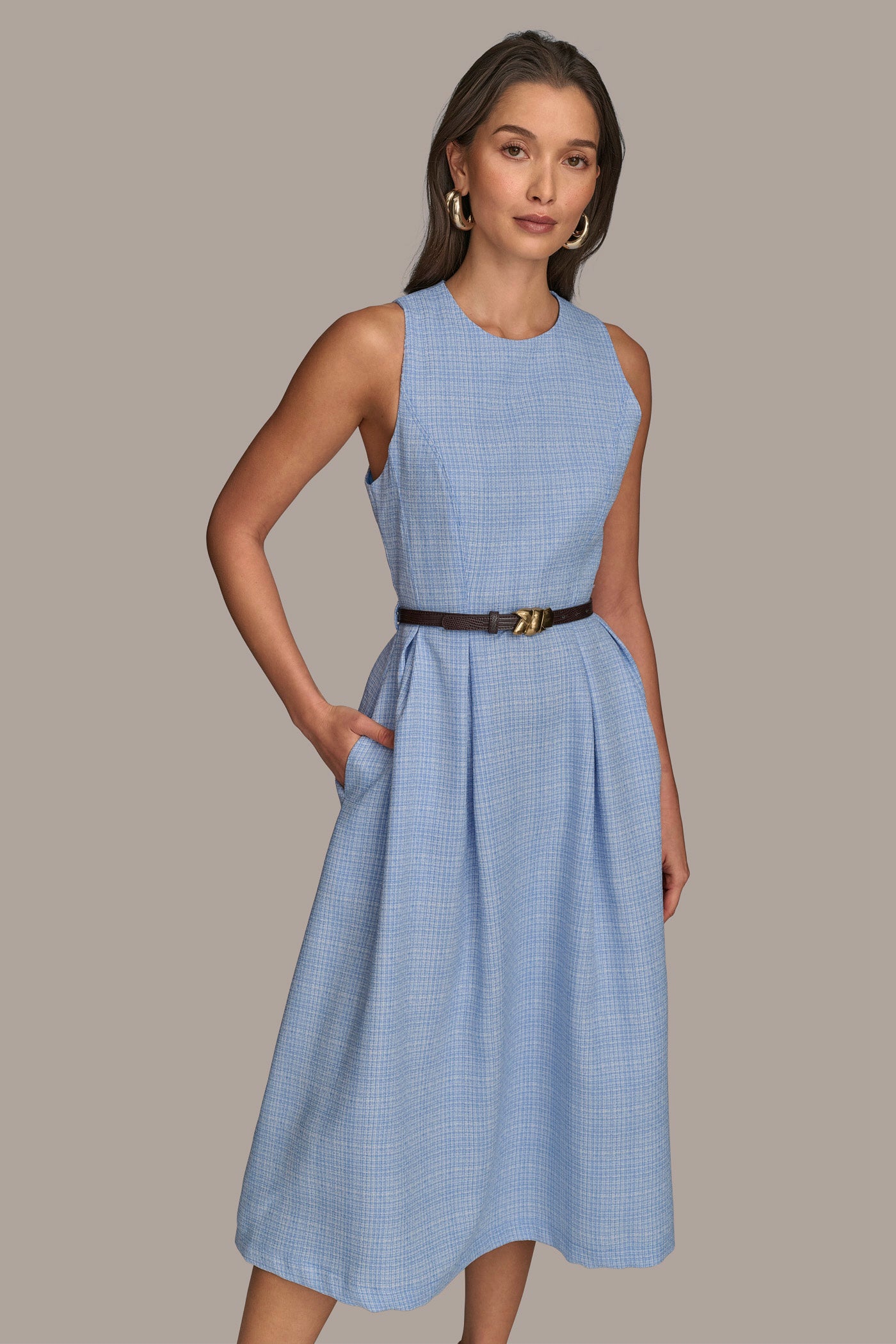 SLEEVELESS FIT AND FLARE DRESS VIEW 6 SLEEVELESS FIT AND FLARE DRESS VIEW 6