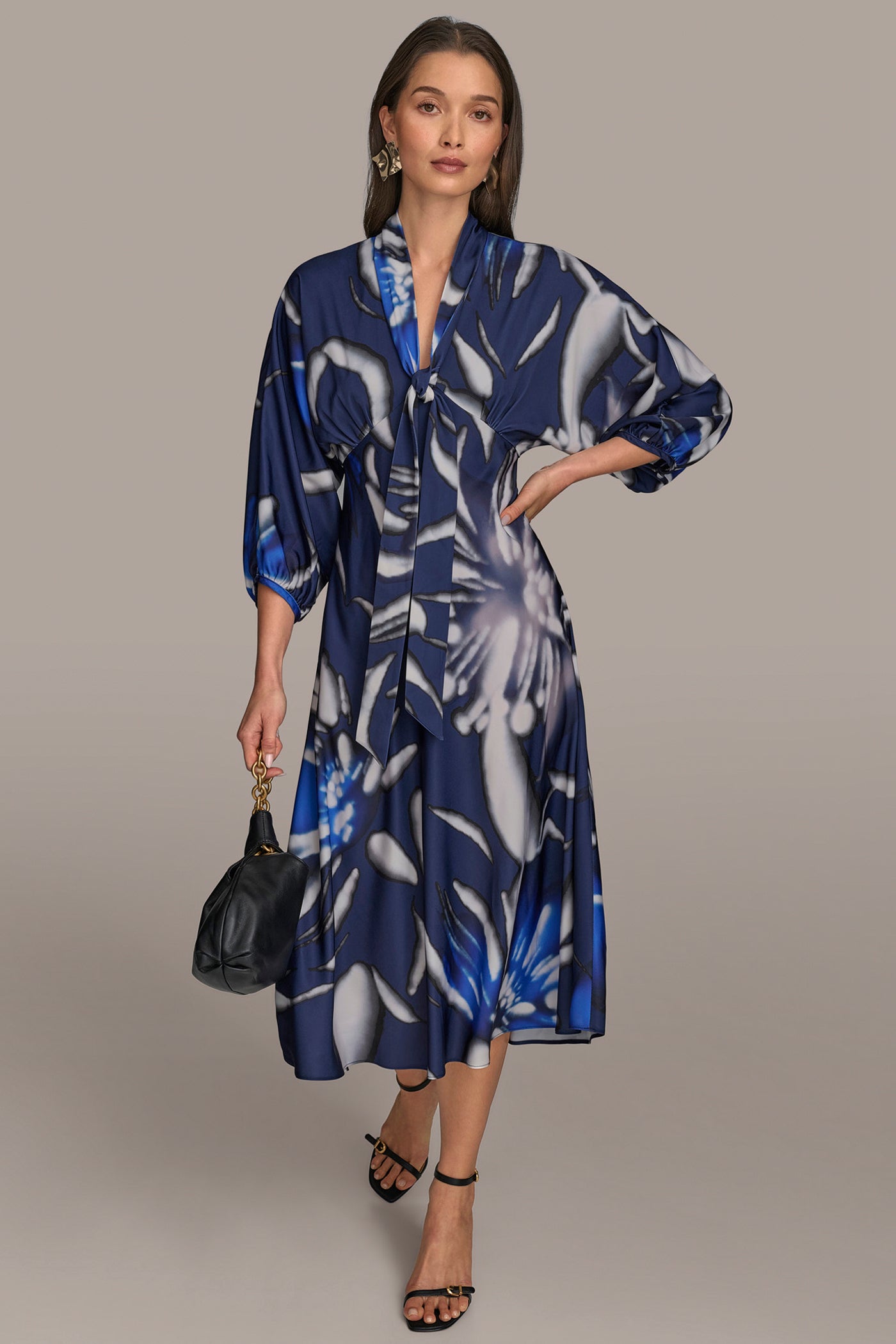 TIE NECK A LINE DRESS VIEW 6 TIE NECK A LINE DRESS VIEW 6