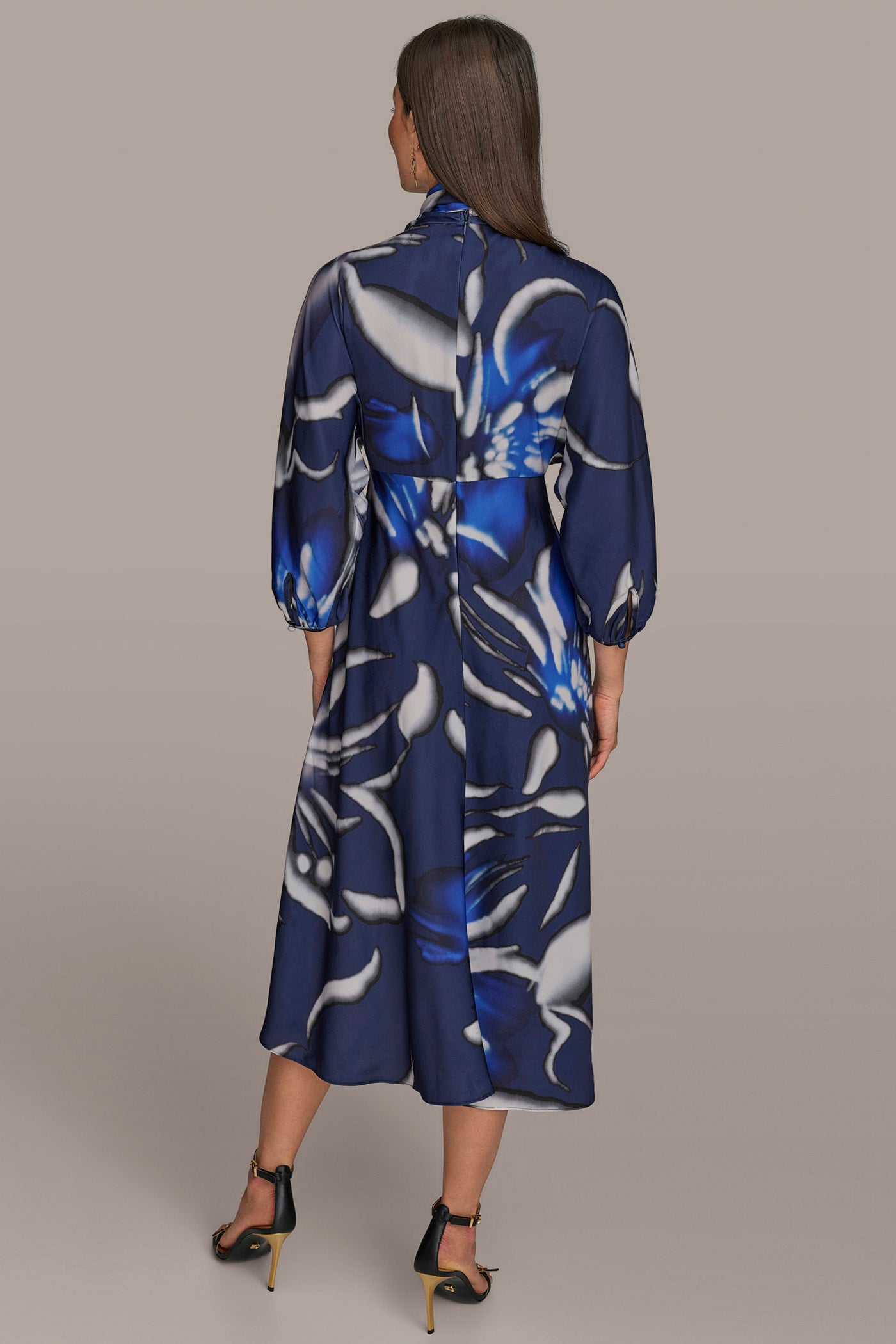 TIE NECK A LINE DRESS | View 2 | New Sale TIE NECK A LINE DRESS | View 2 | New Sale