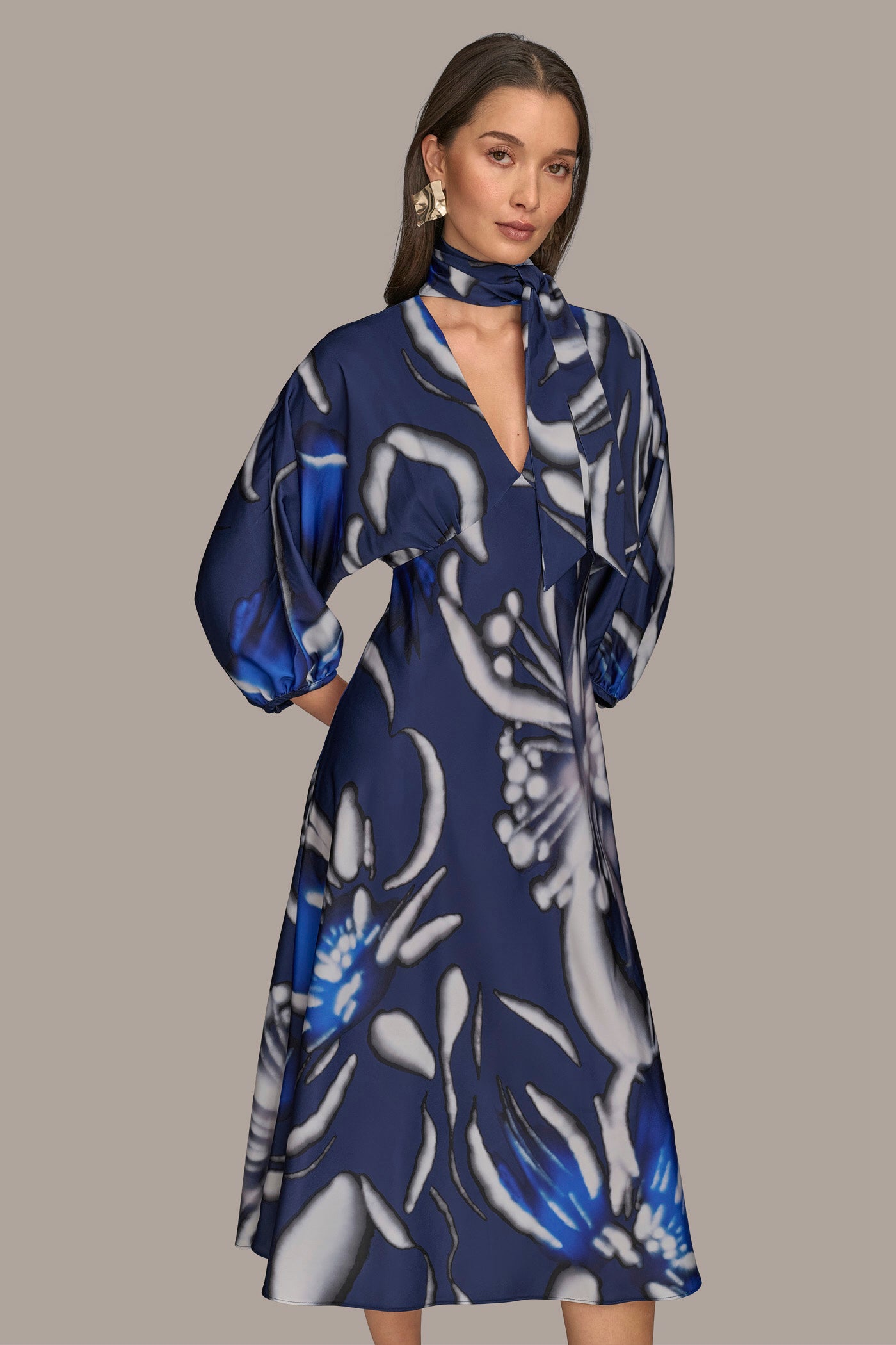 TIE NECK A LINE DRESS VIEW 5 TIE NECK A LINE DRESS VIEW 5