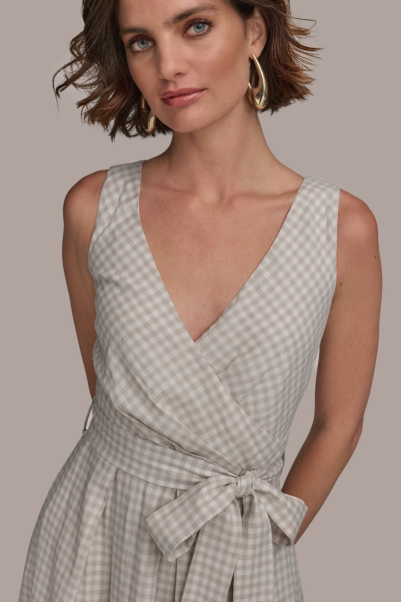 LINEN FIT AND FLARE DRESS VIEW 4 LINEN FIT AND FLARE DRESS VIEW 4