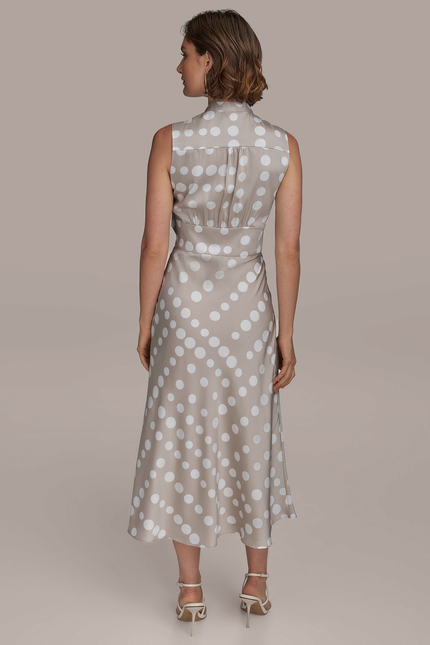 TIE NECK POLKA DOT A LINE DRESS | View 2 | Clothing TIE NECK POLKA DOT A LINE DRESS | View 2 | Clothing