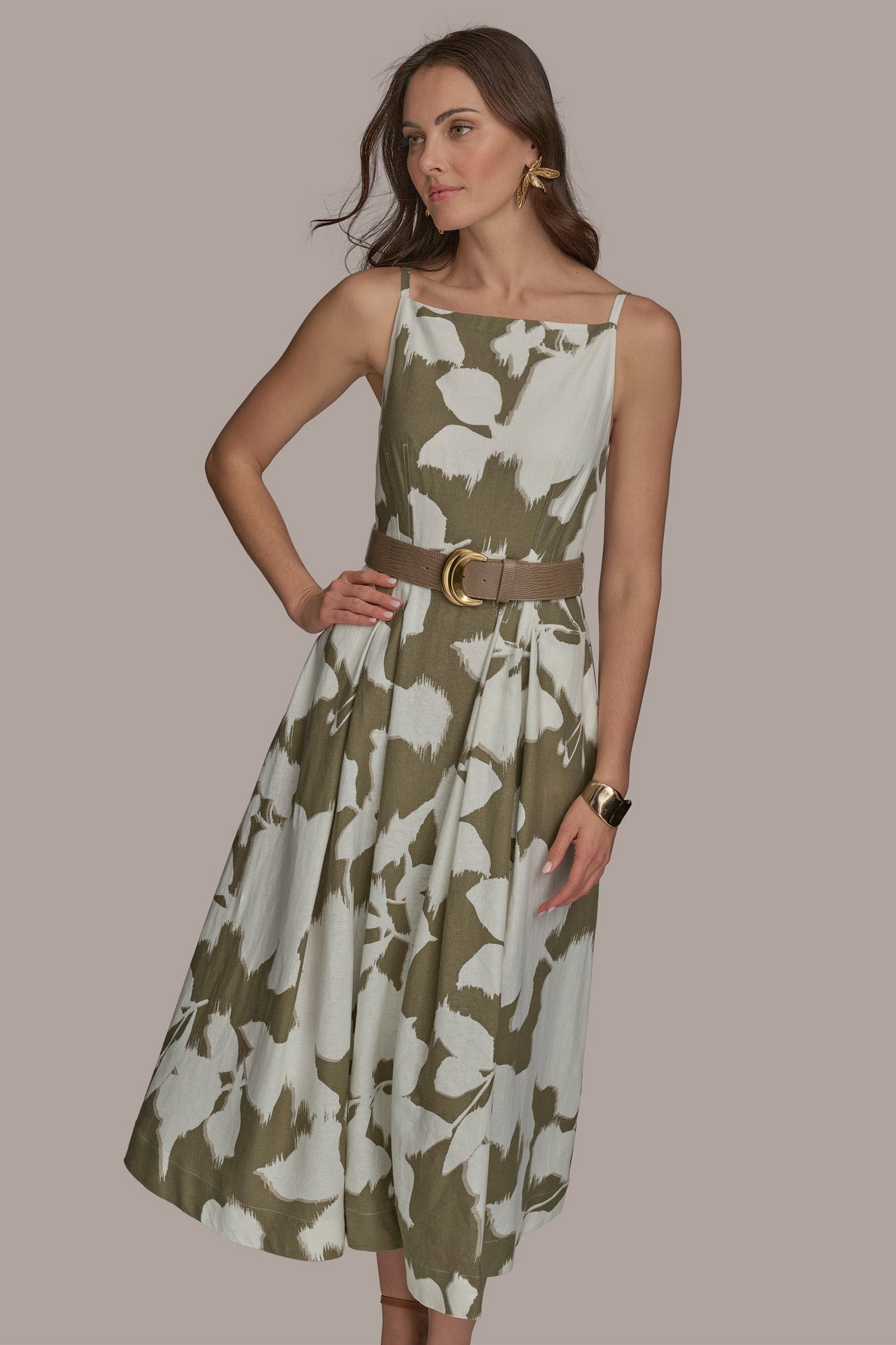 BOAT NECK FLORAL A LINE DRESS VIEW 6 BOAT NECK FLORAL A LINE DRESS VIEW 6
