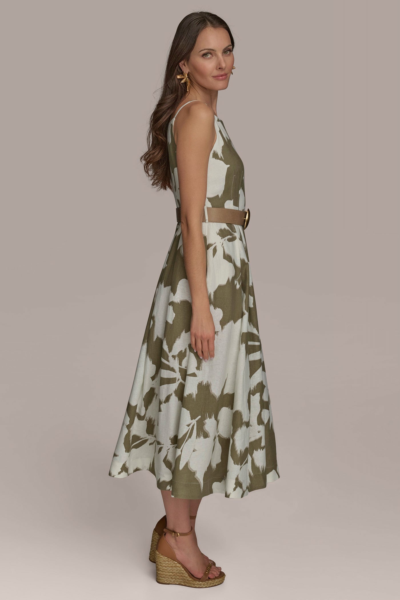 BOAT NECK FLORAL A LINE DRESS VIEW 3 BOAT NECK FLORAL A LINE DRESS VIEW 3