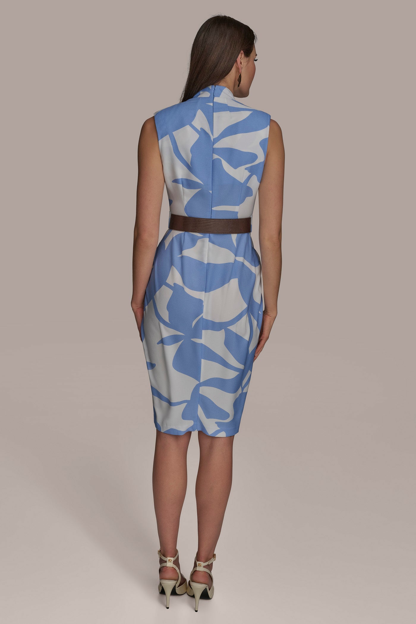 V NECK SHEATH WITH SLIT AND BELT | View 2 | SALE V NECK SHEATH WITH SLIT AND BELT | View 2 | SALE