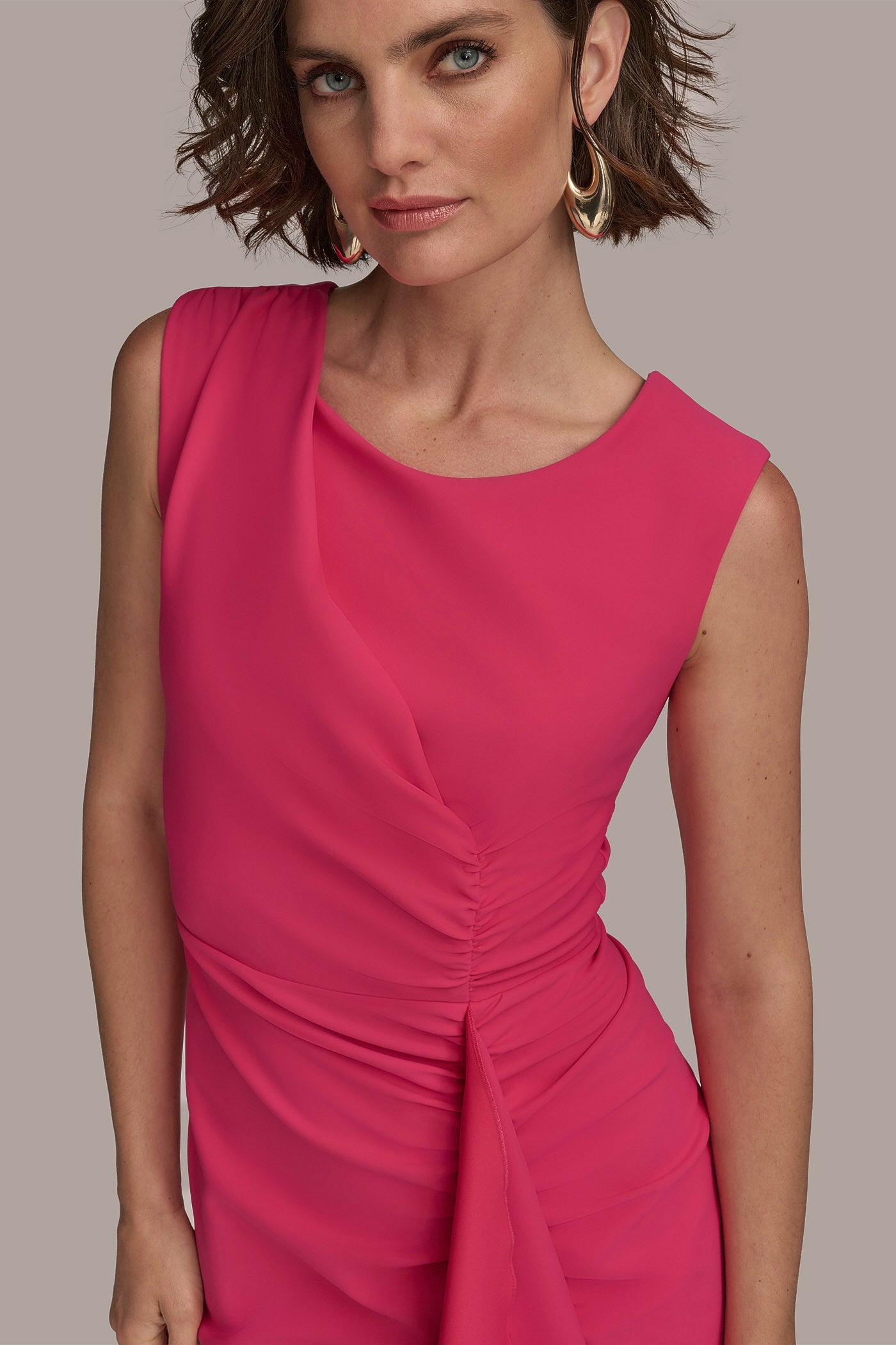 SLEEVELESS SIDE RUFFLE DRESS VIEW 4 | SALE SLEEVELESS SIDE RUFFLE DRESS VIEW 4 | SALE
