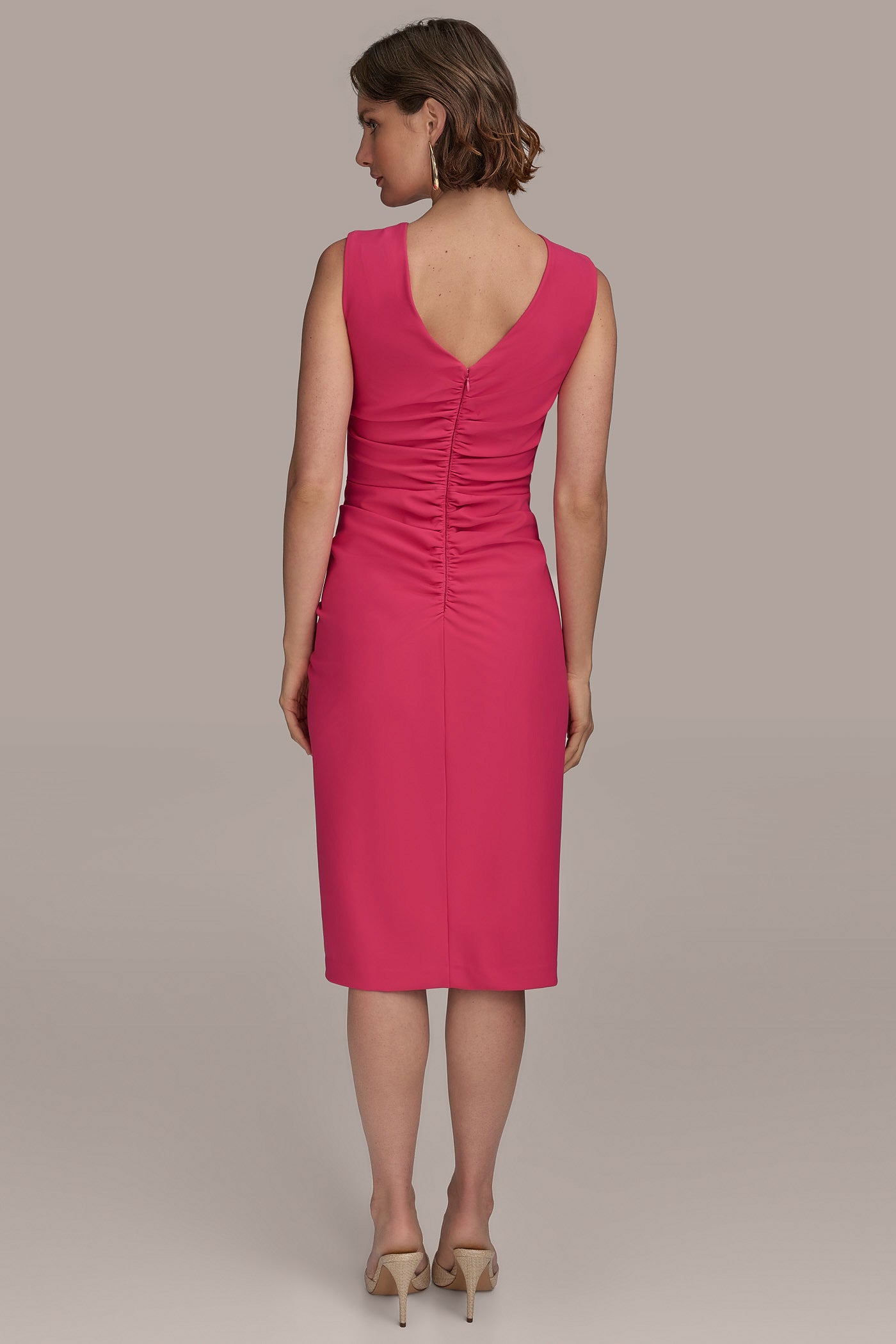 SLEEVELESS SIDE RUFFLE DRESS | View 2 | Office to Evening Dresses SLEEVELESS SIDE RUFFLE DRESS | View 2 | Office to Evening Dresses
