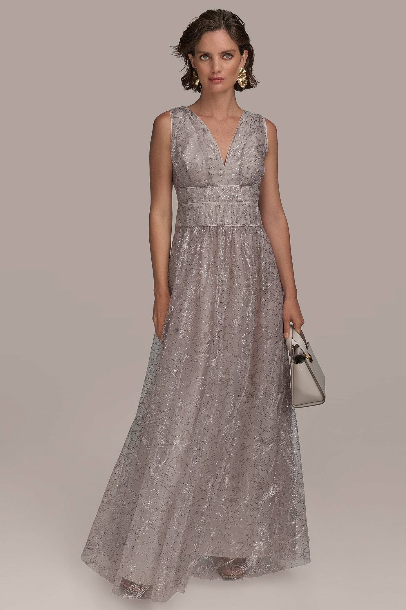 V NECK EMBROIDERED TULLE BALL GOWN | View 1 | Formal & Black Tie V NECK EMBROIDERED TULLE BALL GOWN | View 1 | Formal & Black Tie
