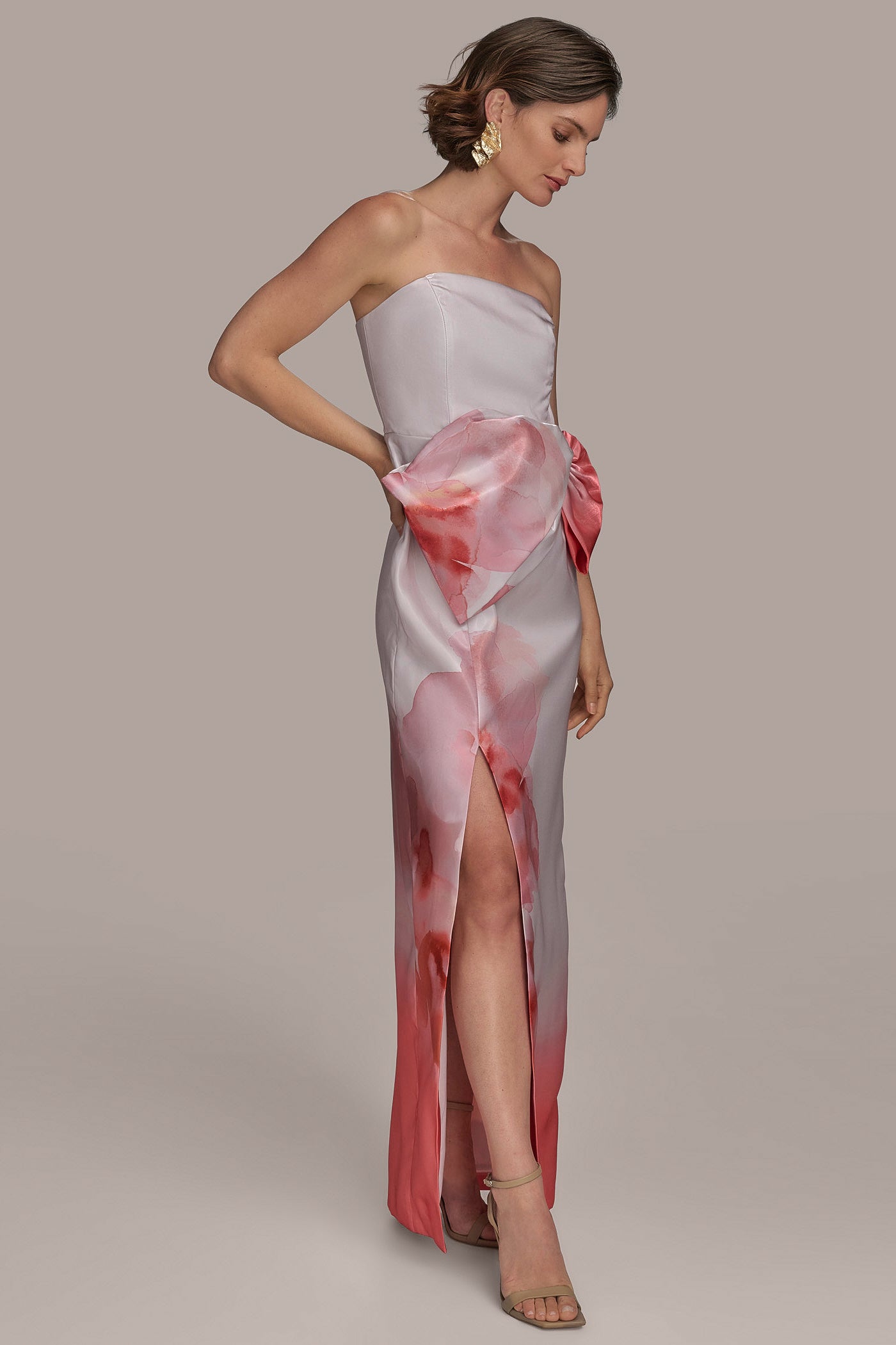STRAPLESS GOWN WITH SIDE BOW VIEW 3 STRAPLESS GOWN WITH SIDE BOW VIEW 3