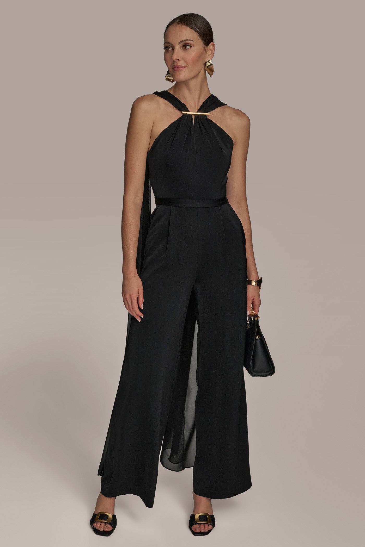 CRISS CROSS NECK CAPE JUMPSUIT | View 1 | SALE CRISS CROSS NECK CAPE JUMPSUIT | View 1 | SALE