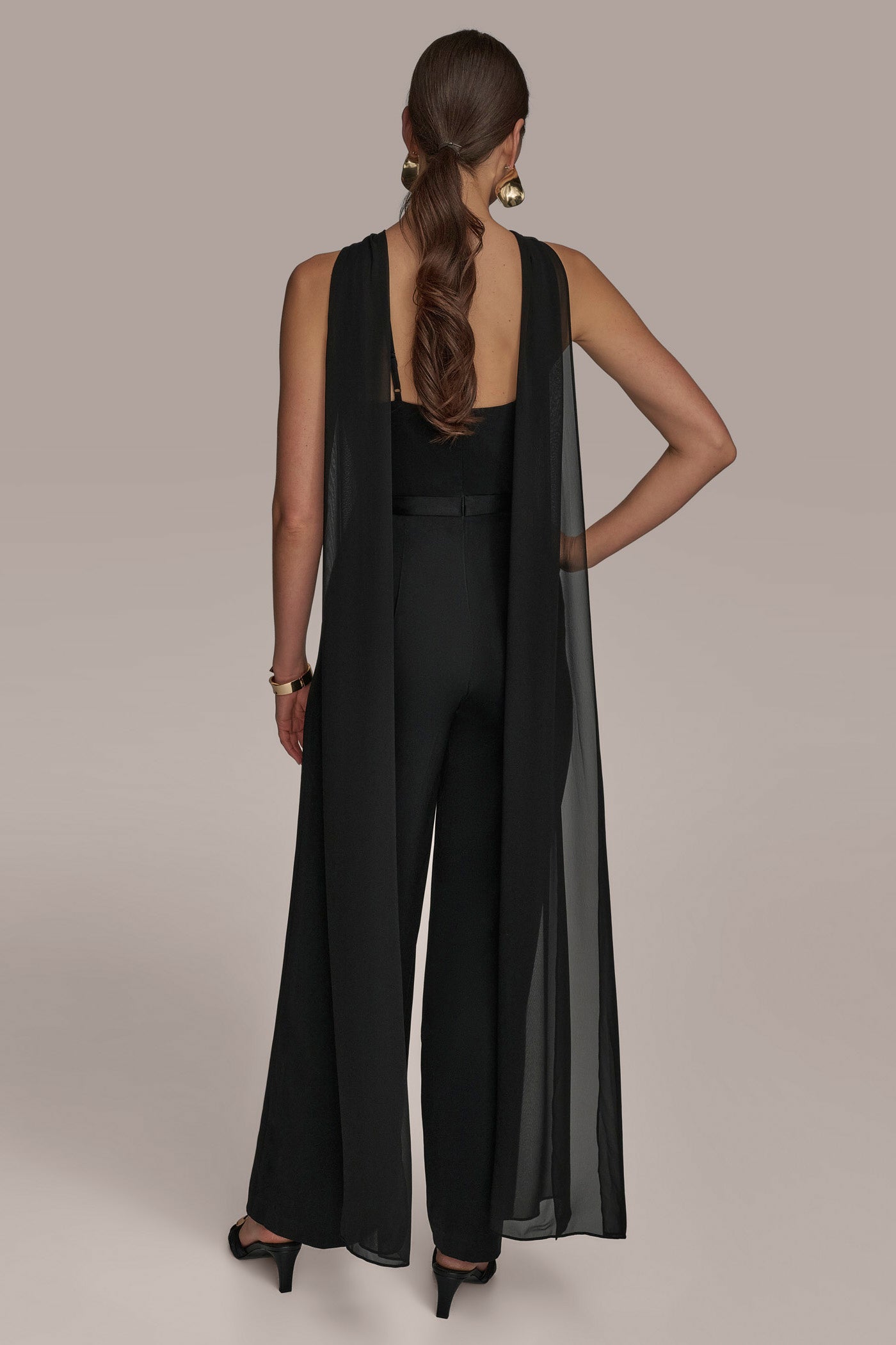 CRISS CROSS NECK CAPE JUMPSUIT | View 2 | SALE CRISS CROSS NECK CAPE JUMPSUIT | View 2 | SALE