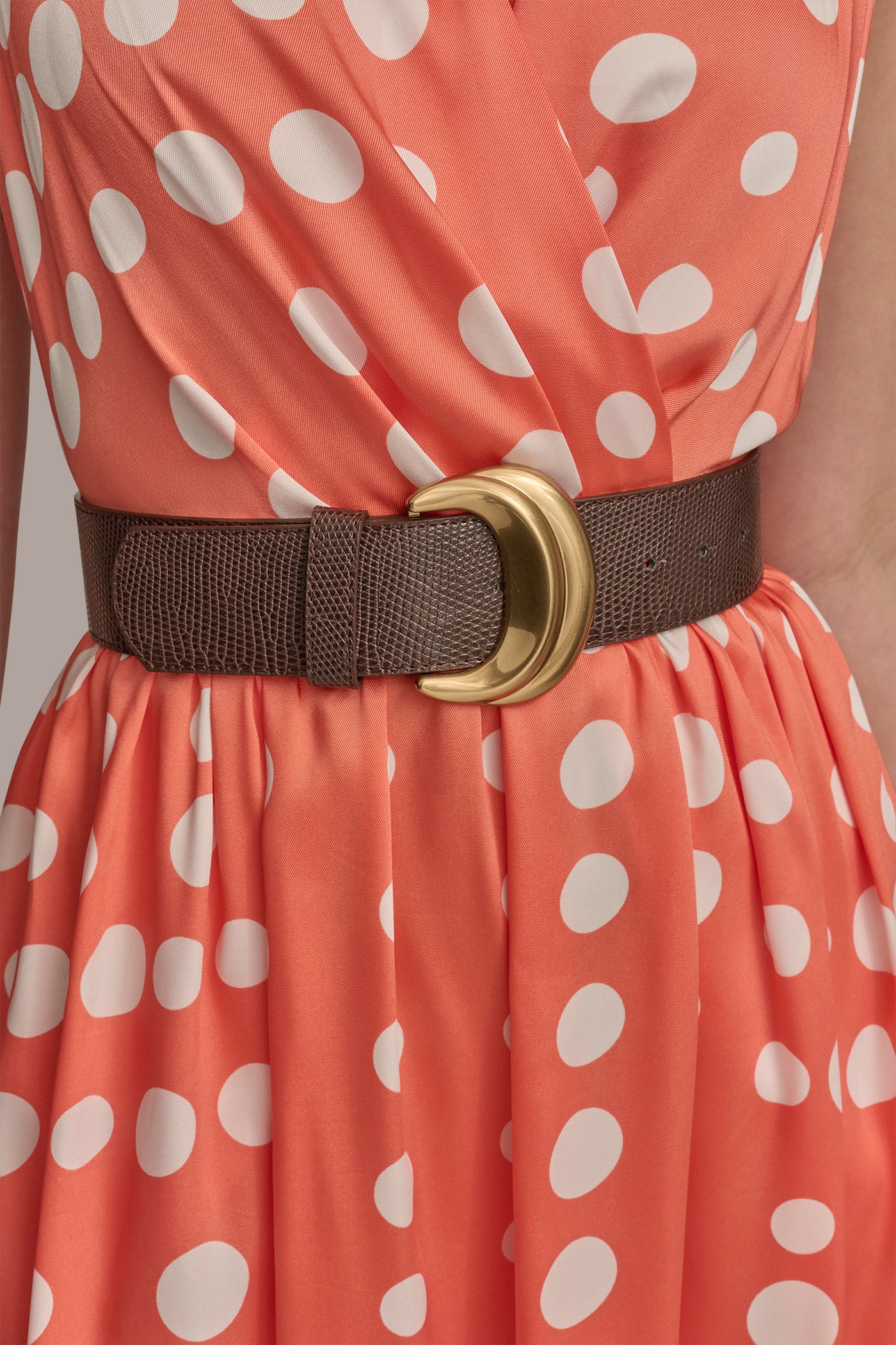 BELTED POLKA-DOT WRAP-EFFECT MIDI DRESS VIEW 7 BELTED POLKA-DOT WRAP-EFFECT MIDI DRESS VIEW 7