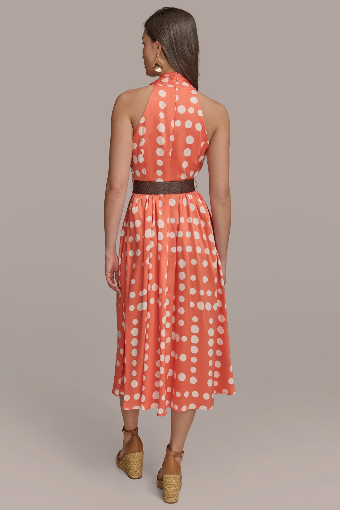 BELTED POLKA-DOT WRAP-EFFECT MIDI DRESS | View 2 | Essential Dresses BELTED POLKA-DOT WRAP-EFFECT MIDI DRESS | View 2 | Essential Dresses