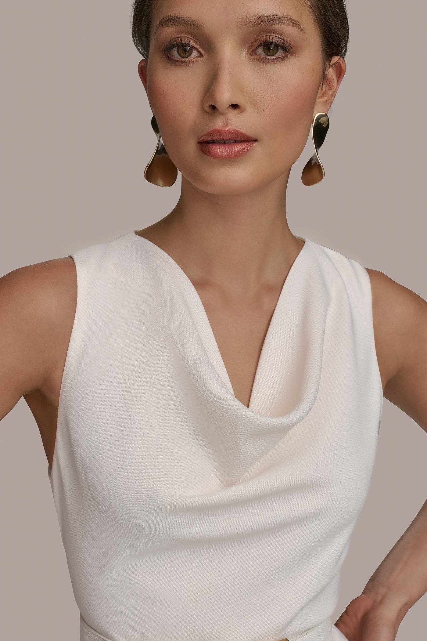 ASYMMETRICAL NECK FAUX WRAP SHEATH VIEW 4 ASYMMETRICAL NECK FAUX WRAP SHEATH VIEW 4