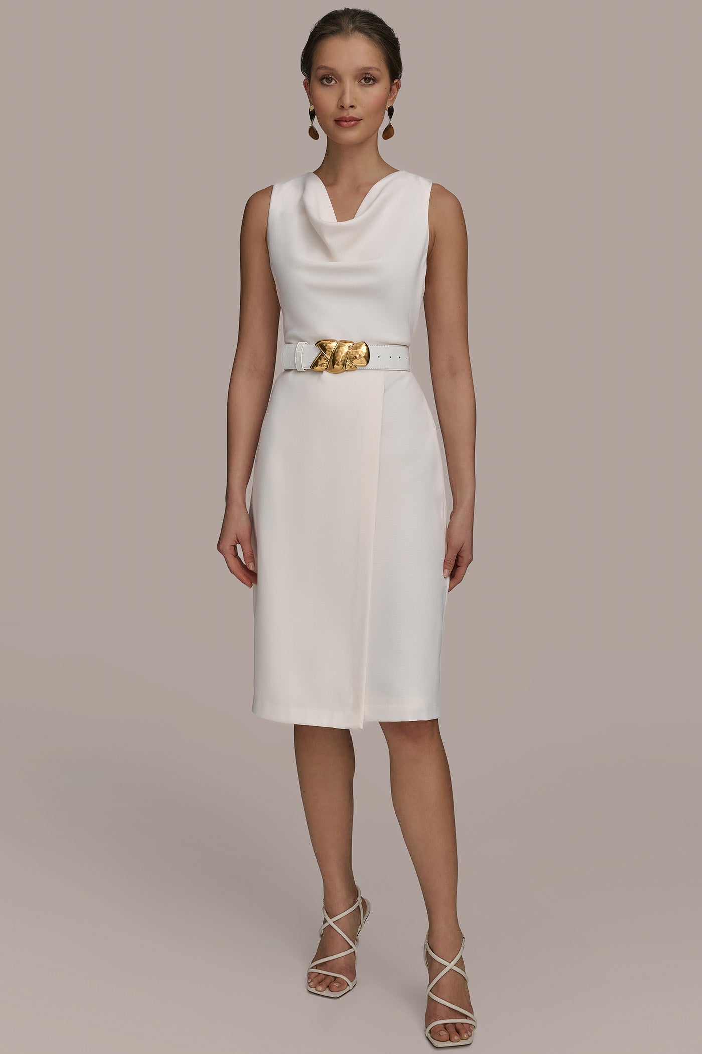 ASYMMETRICAL NECK FAUX WRAP SHEATH VIEW 7 ASYMMETRICAL NECK FAUX WRAP SHEATH VIEW 7