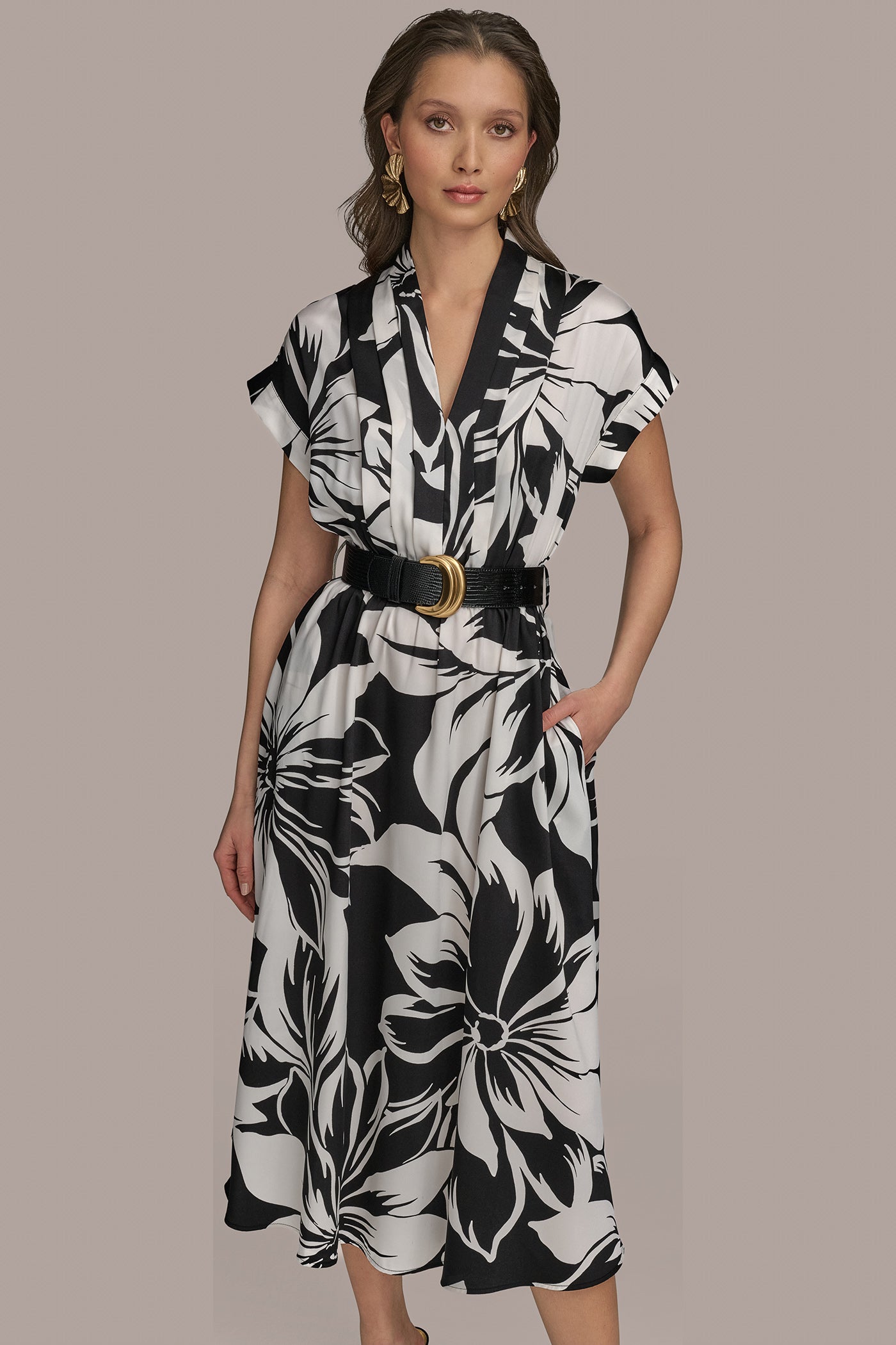 BELTED FLORAL A LINE MIDI VIEW 3 | SALE BELTED FLORAL A LINE MIDI VIEW 3 | SALE