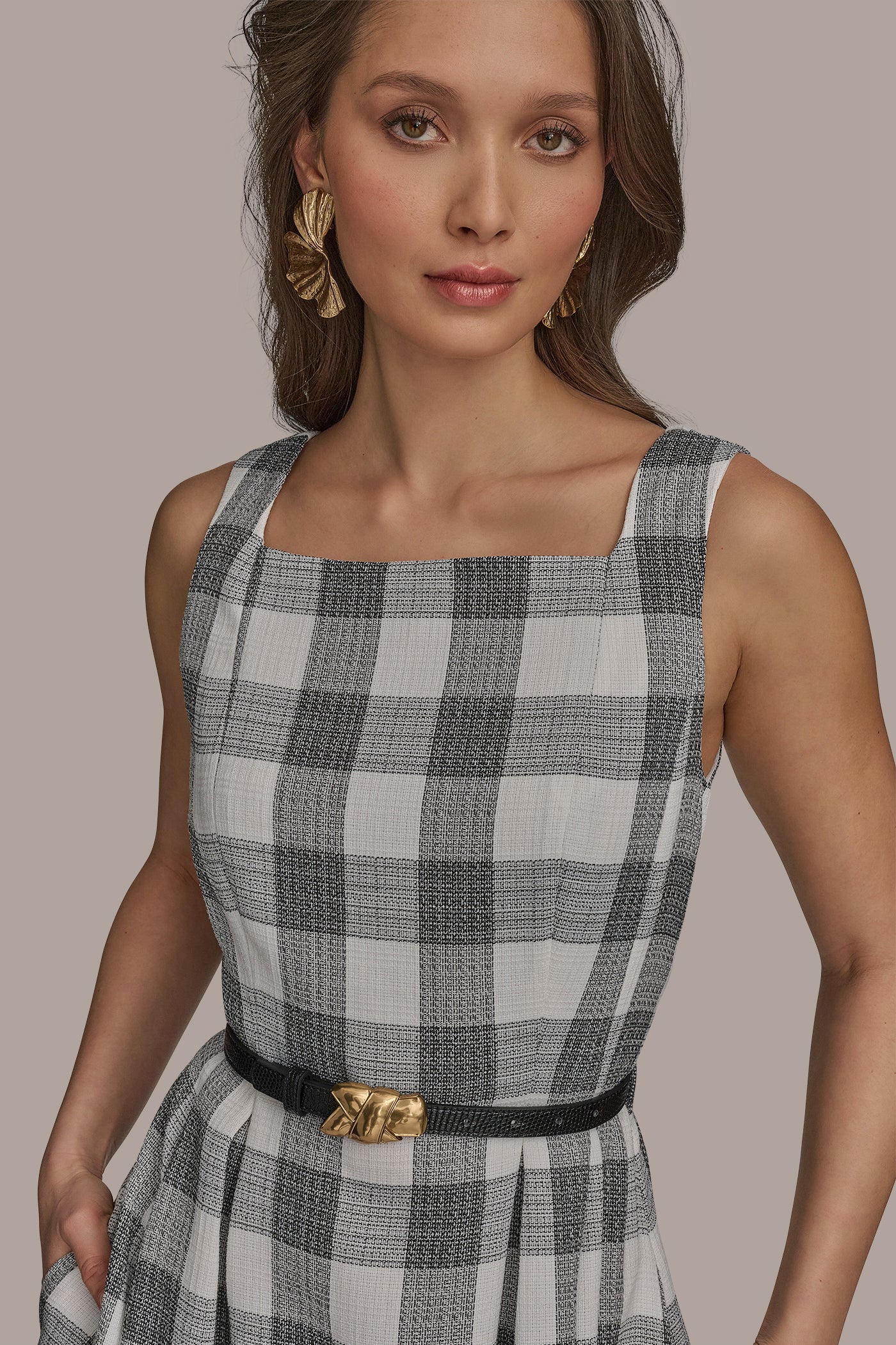 GINGHAM FIT AND FLARE DRESS VIEW 5 | SALE GINGHAM FIT AND FLARE DRESS VIEW 5 | SALE