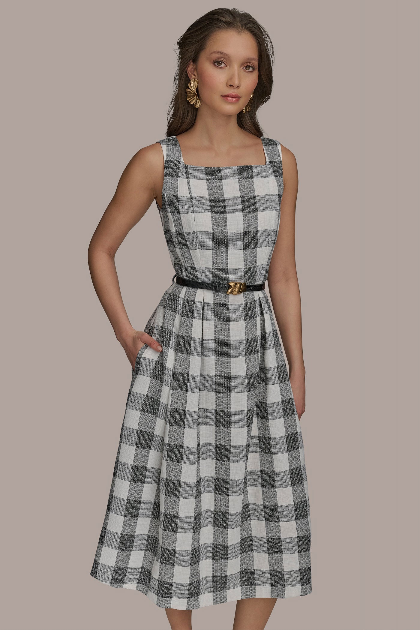 GINGHAM FIT AND FLARE DRESS VIEW 4 | SALE GINGHAM FIT AND FLARE DRESS VIEW 4 | SALE