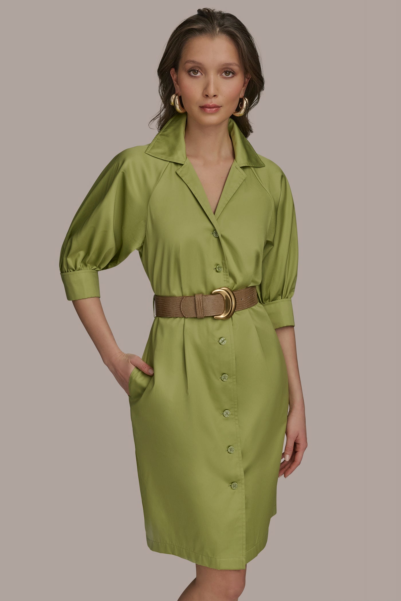 BELTED SHORT SLEEVE SHIRT DRESS VIEW 5 BELTED SHORT SLEEVE SHIRT DRESS VIEW 5