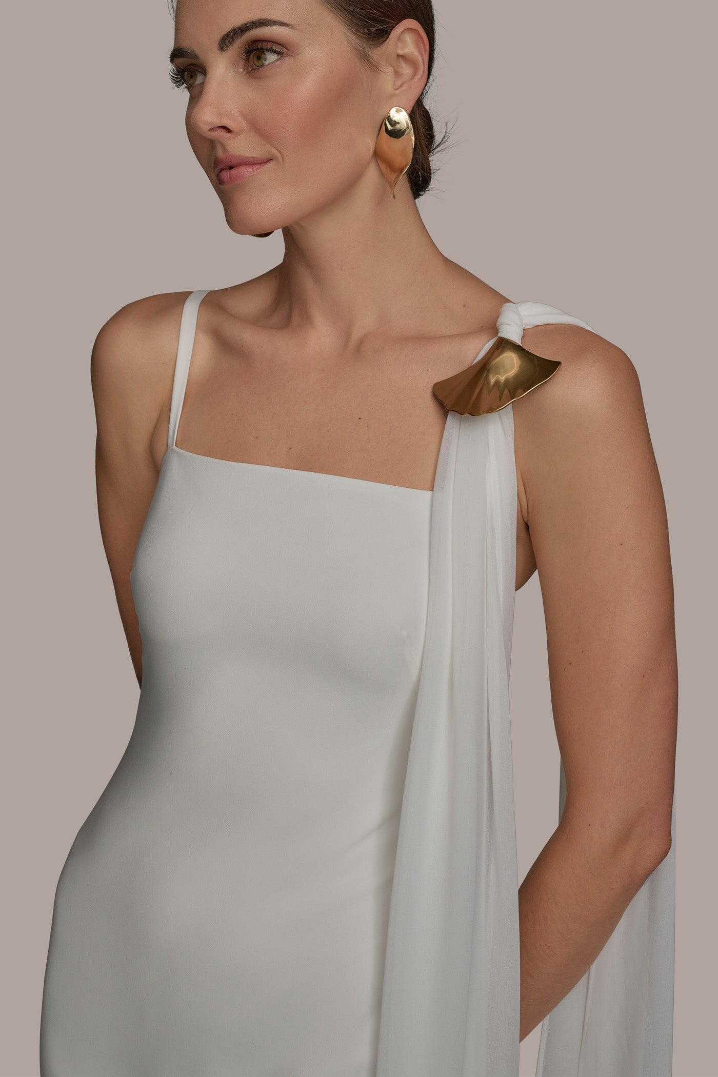 GOWN WITH ONE SHOULDER SCARF VIEW 7 | SALE GOWN WITH ONE SHOULDER SCARF VIEW 7 | SALE